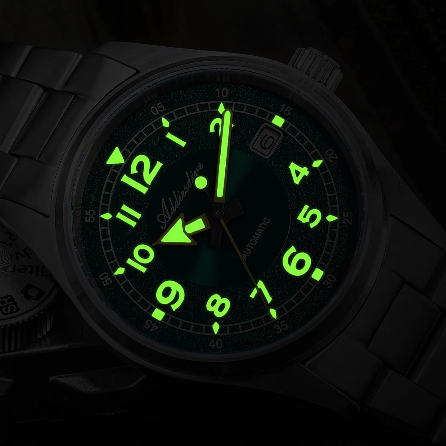 ADDIESDIVE Automatic Watches for Men Stainless Steel Diver 200 M Luminescent Analog Business Casual Dress Watch Men
