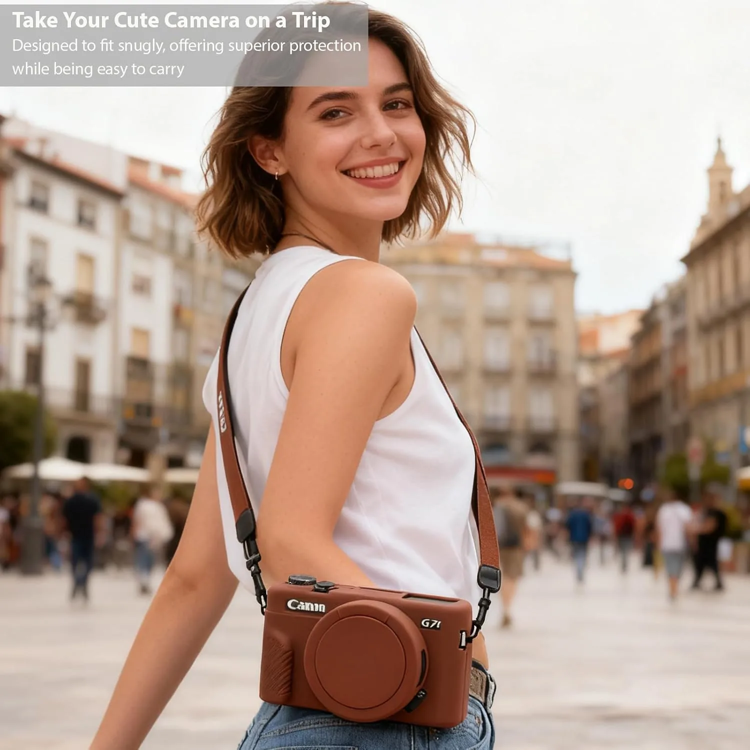 Camera Case for Canon G7X Mark II / G7X II - Dark Brown