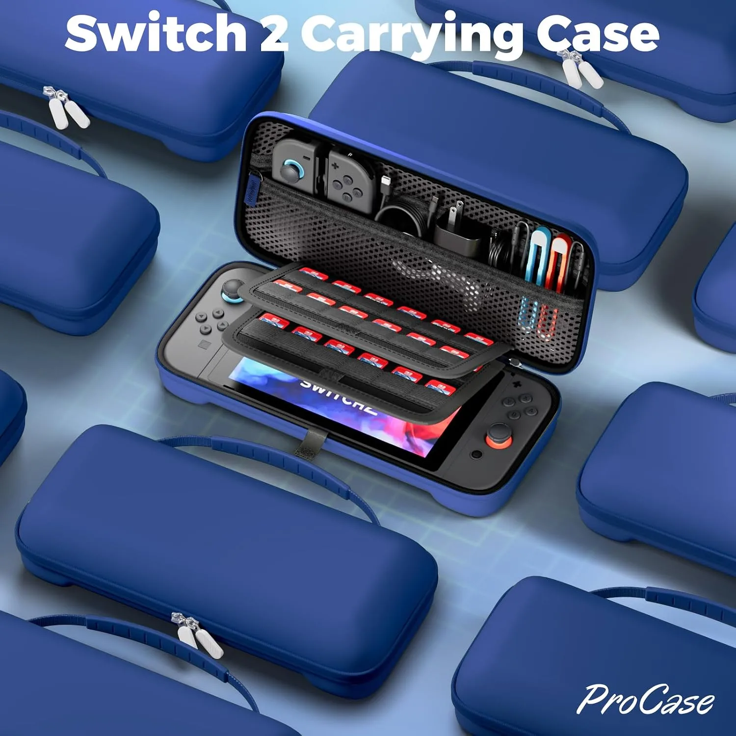 ProCase Carrying Case for Nintendo Switch 2 2025, Travel Case -Navy, L