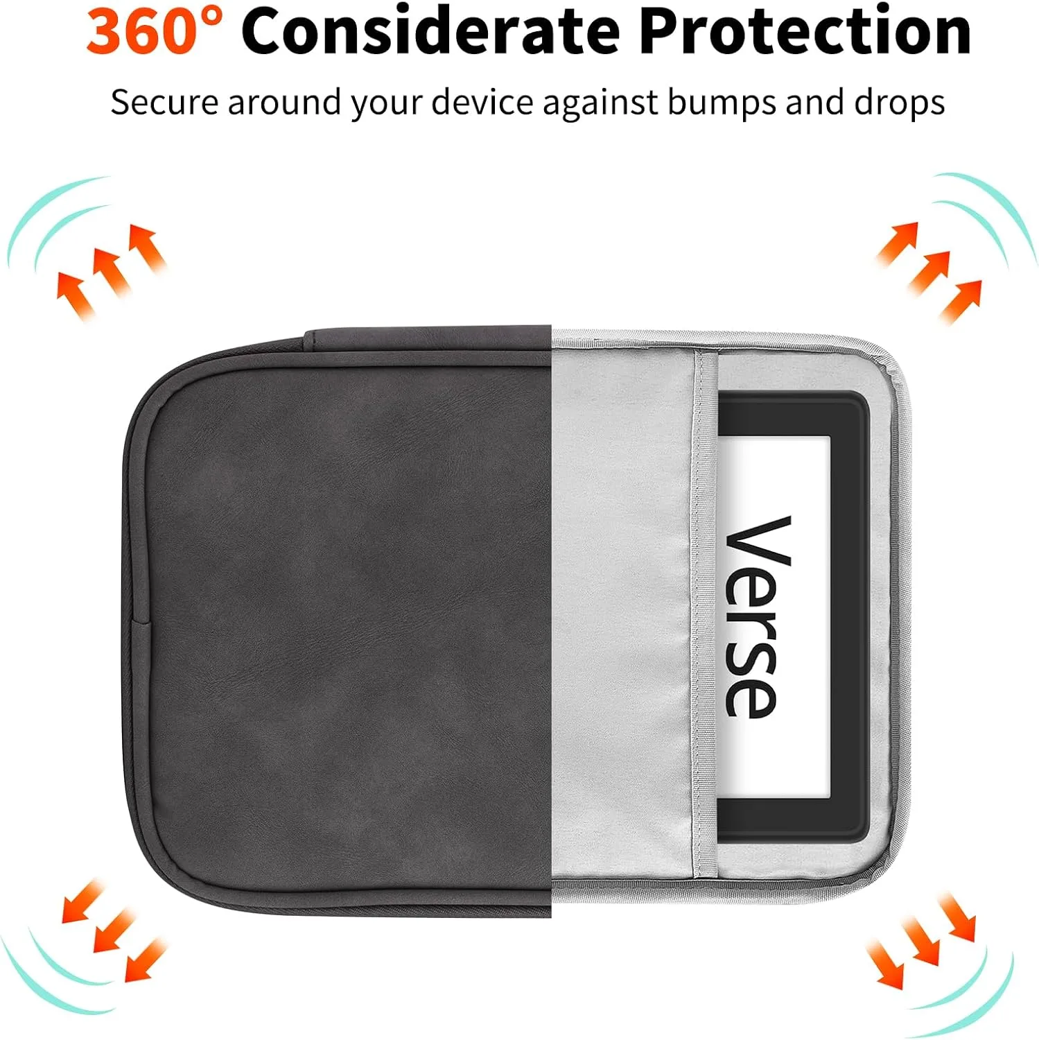 HoYiXi Universal Sleeve Bag for 6",6.8",7" Kindle Paperwhite/Colorsoft 2024-2012 Compatible with 6"-6.8" All-new Kindle/Kobo/Tolino/Sony,6" EReader with Anti-Drop Protective Cover,Grey