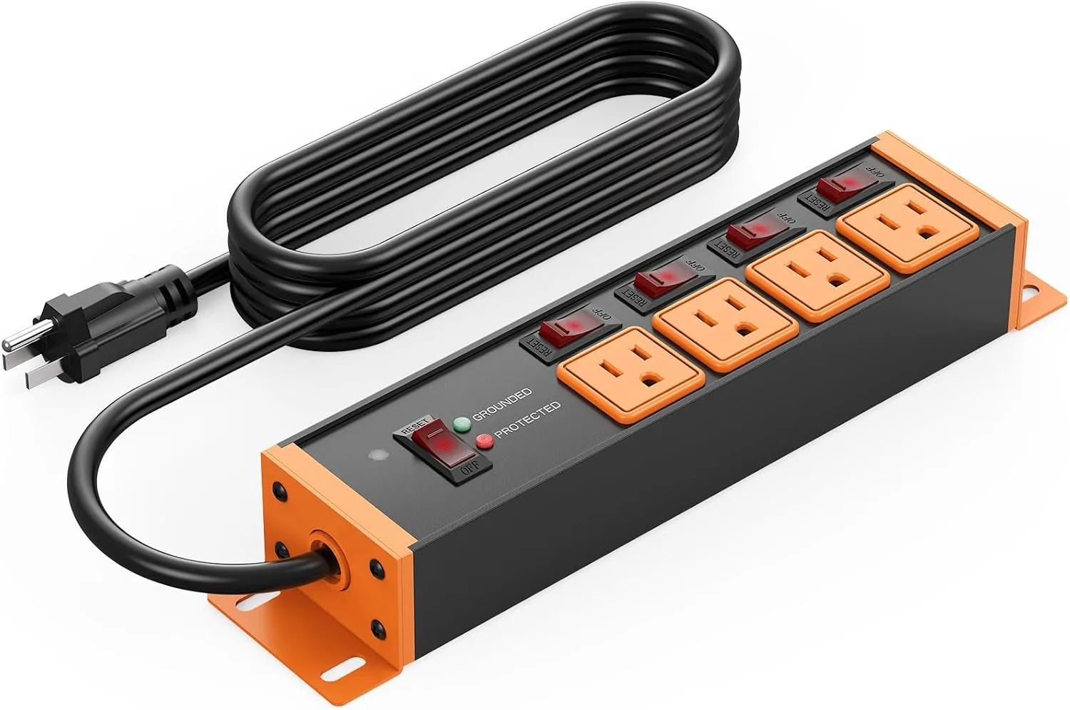 CCCEI 12 Gauge Heavy Duty Surge Protector, Orange, 6FT, 1