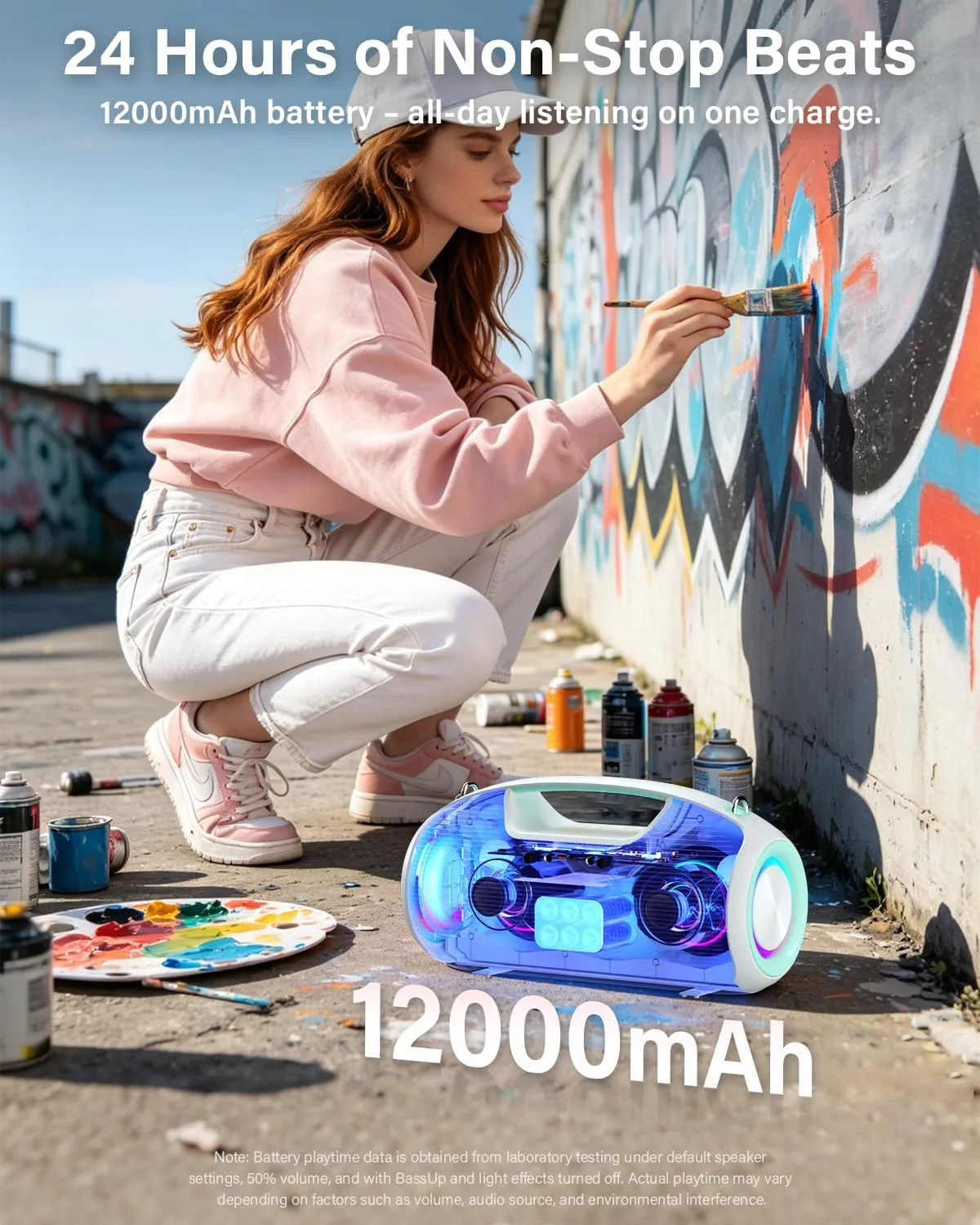 Bluetooth Speaker, 200W Peak Portable Speakers Wireless w/Bass Boost