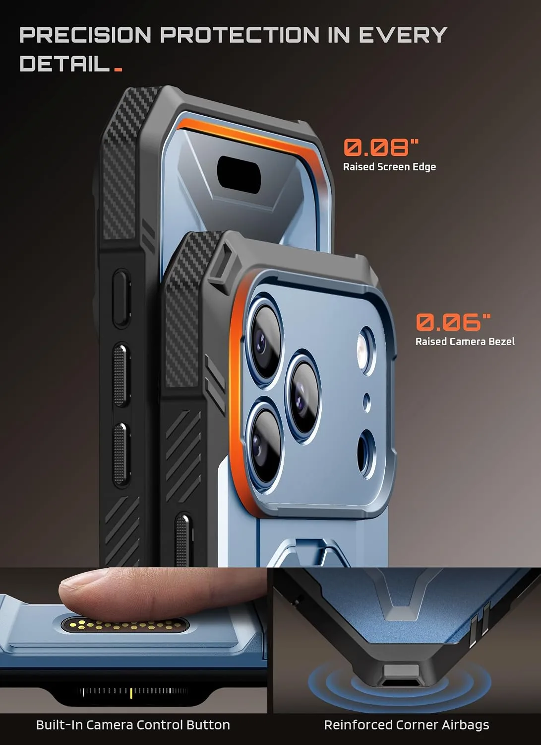 SUPCASE for iPhone 18 Pro Max Case/17 Pro Max Case, Glass Protector Glacier