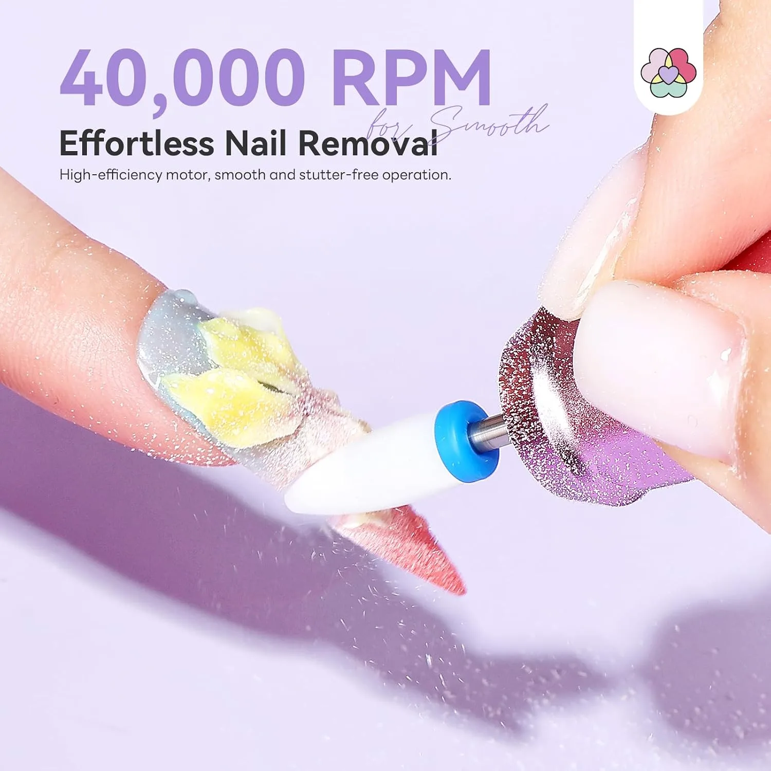 SAVILAND Nail Drill Professional 40000RPM 30S Fast Removal for Acrylic Nail