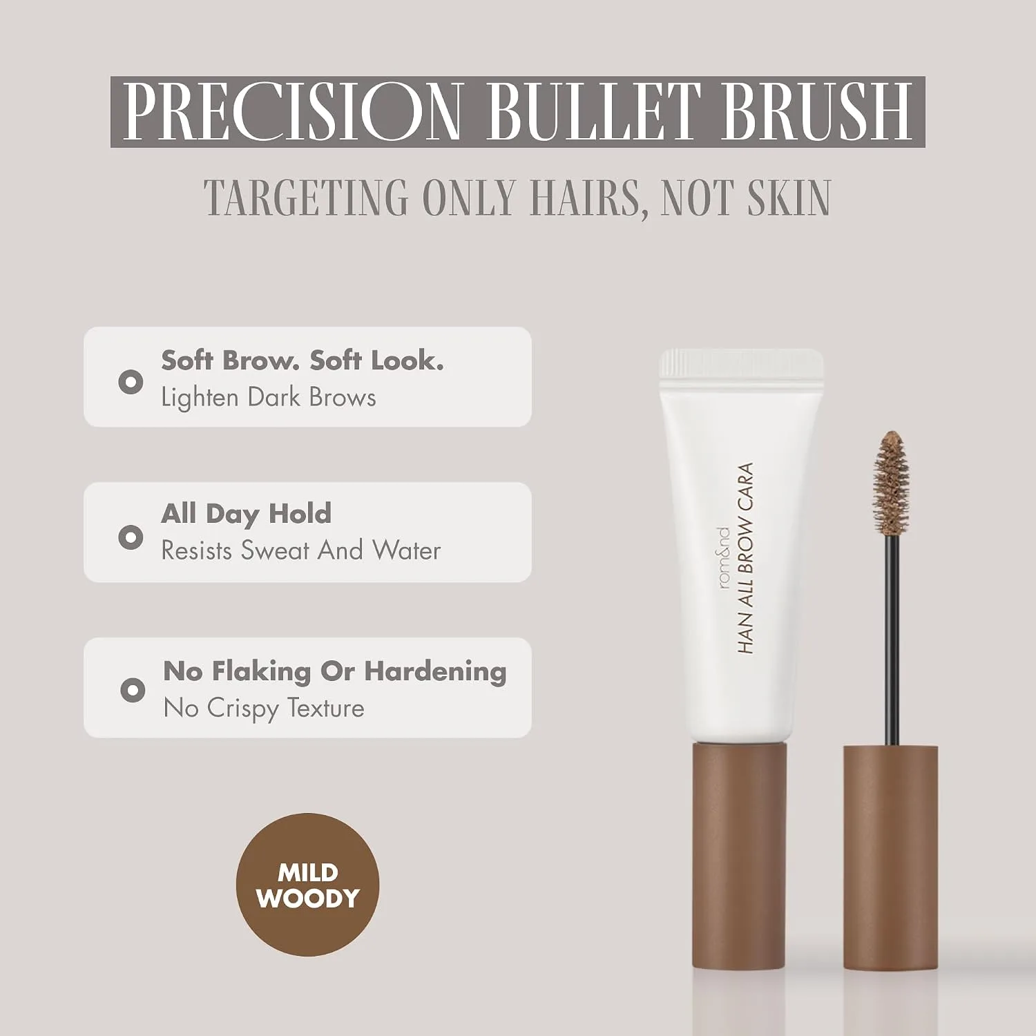 rom&nd Han All Brow Cara | Brow Mascara | 02 Mild Woody | 0.3175oz