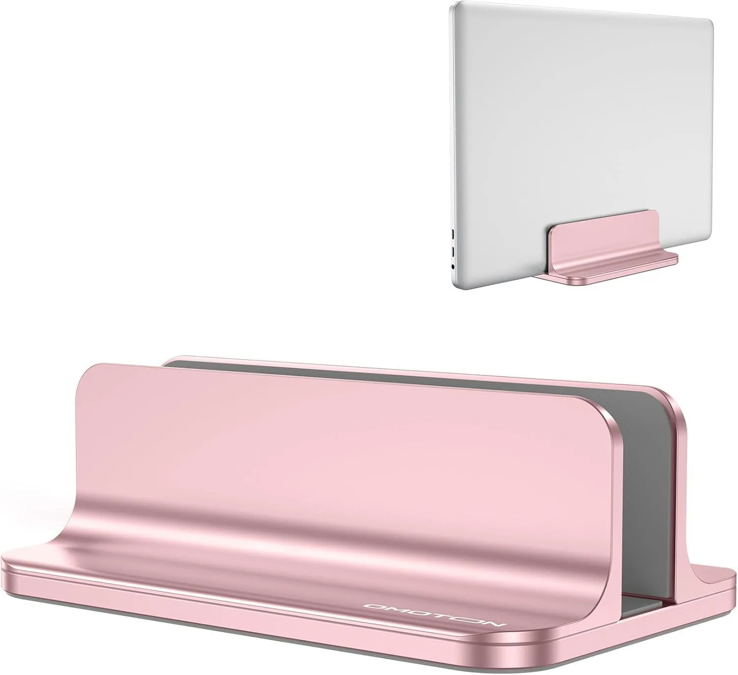 OMOTON Vertical Laptop Stand Holder, Adjustable Dock for MacBook, Rose Gold