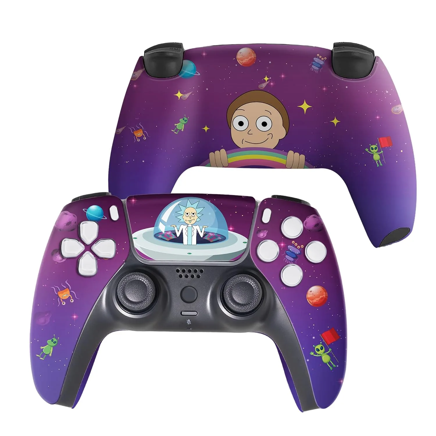 Riccky - Mortty Custom PS-5 Controller Wireless compatible with Play-Station 5 Console by BCB Controllers | Proudly Customized in USA with Permanent HYDRO-DIP Printing (NOT JUST A SKIN)