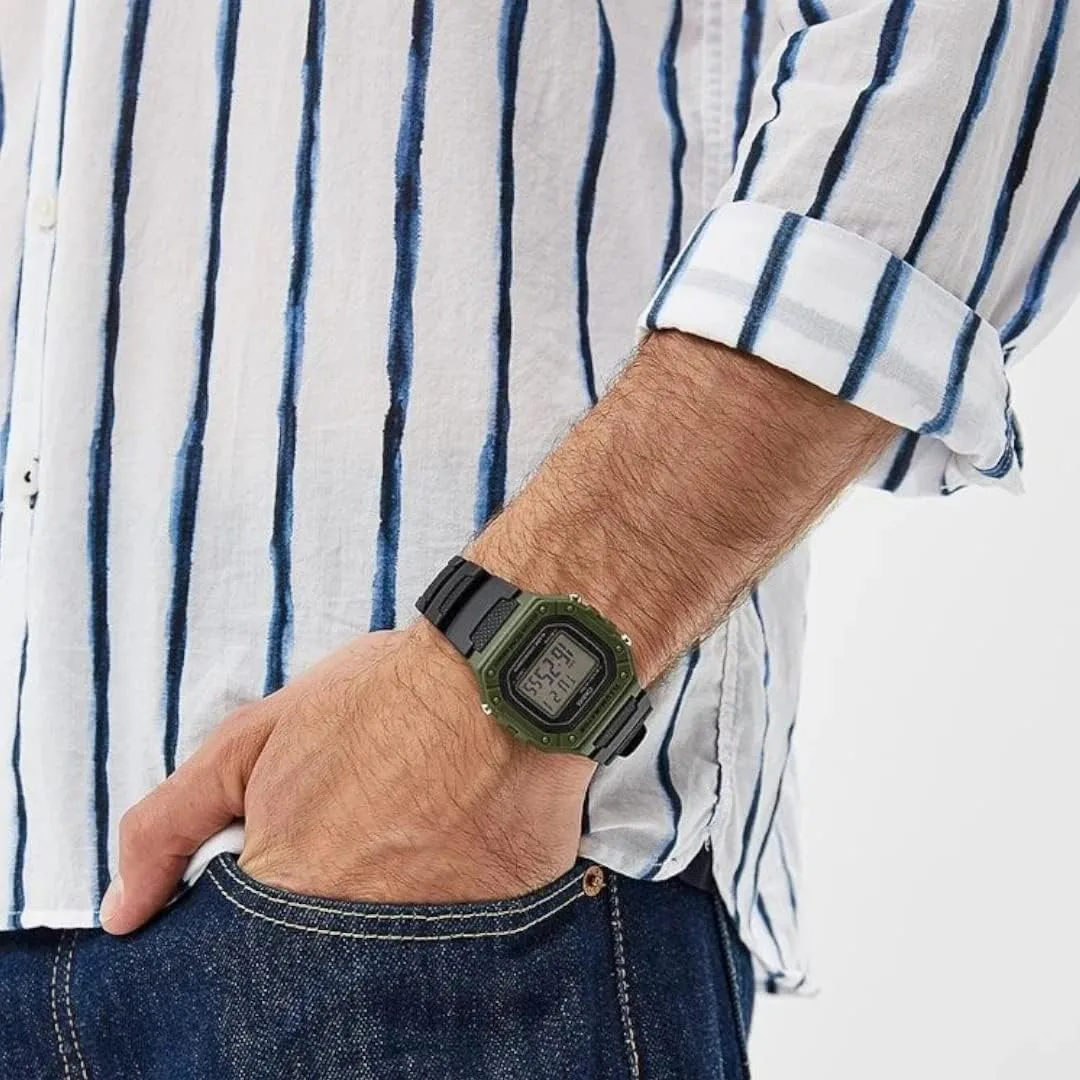 Casio W218H Series | Men’s Digital Watch | 50M WR | 1/100 Second Stopwatch | 100 SEC Chronograph | LED Backlight | Countdown Timer | Daily Alarm | Hourly Time Signal | 7 Year Battery