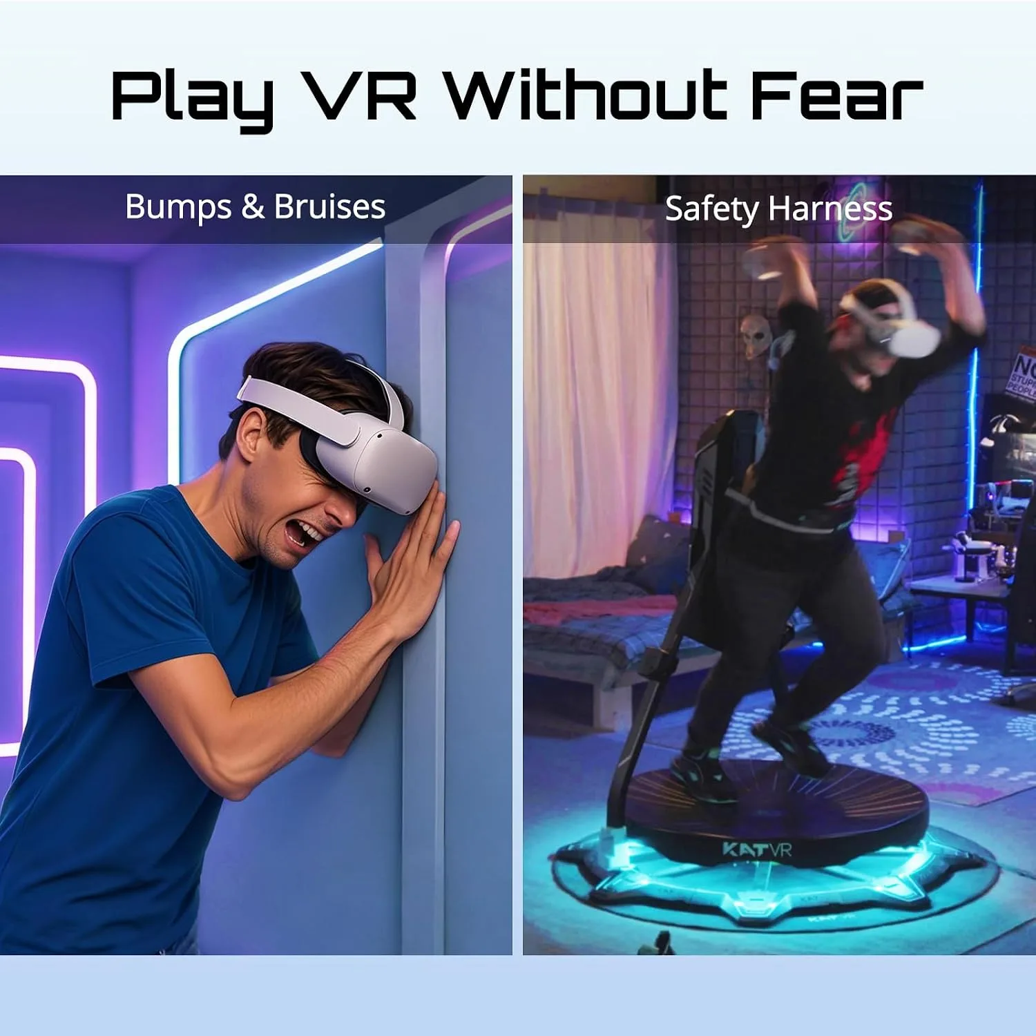 KAT Walk C2 VR Series | 360° Omnidirectional Walking Pad & Accessories for Immersive VR Gaming & Fitness | Compatible with SteamVR, Quest, Oculus | Plus E | US Size 10