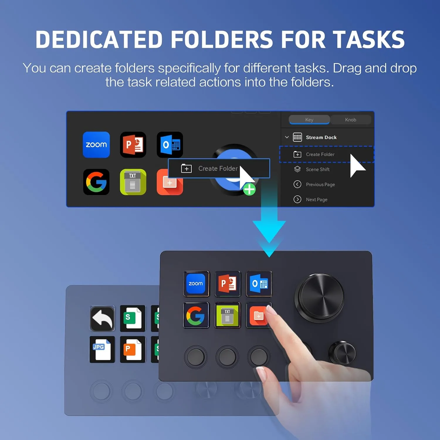 Stream Controller Deck,Macro Keypad,Gaming Shortcut Keyboard