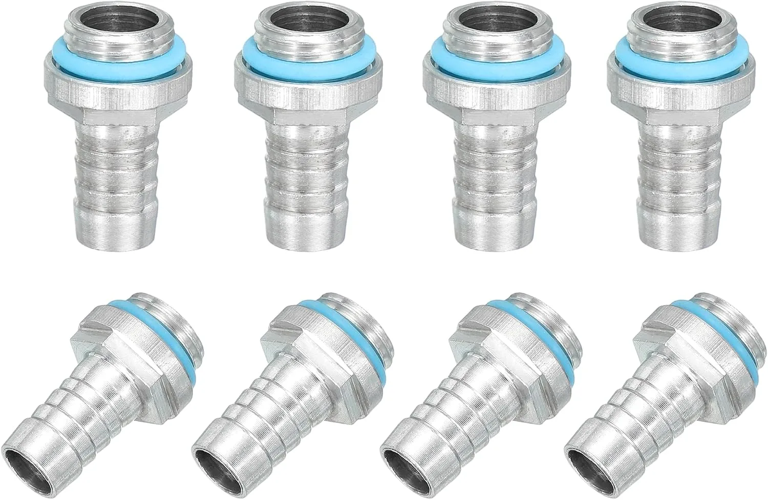 uxcell 8pcs G1/4 Fitting, G1/4 Thread with 10mm OD Nozzle PC Water Cooling Hose Barb Fitting for PC Water Cooling System Accessories