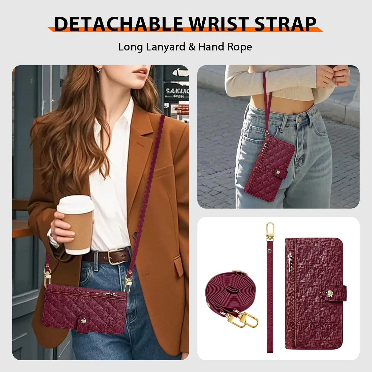 Wallet Phone Case Crafted for iPhone 18 Pro Max Burgundy