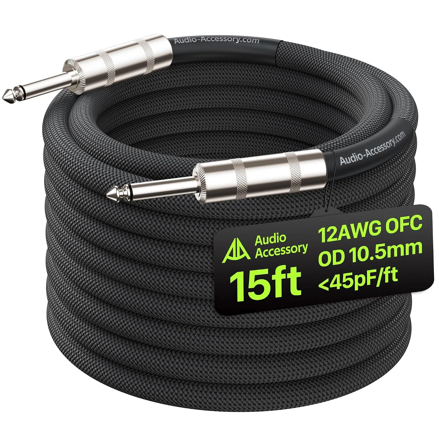 AA AUDIO ACCESSORY Speaker Cable 1/4 Inch 15ft 12 AWG Kevlar Nylon Braided