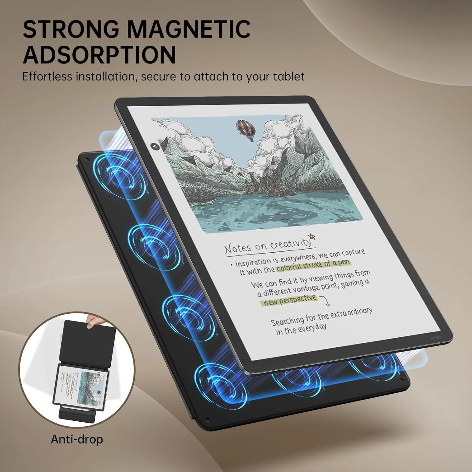 MoKo Magnetic Case for 11" Kindle Scribe 3rd & Colorsoft 1st, Dual Color