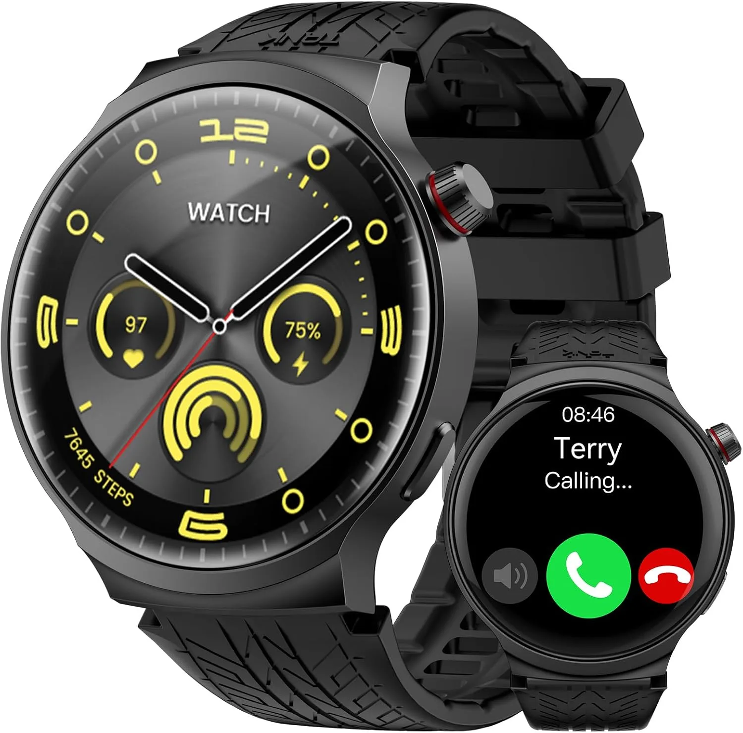 AMAZTIM Smart Watch for Men, 1.85" Large Display, 35-Day Daily Use Battery