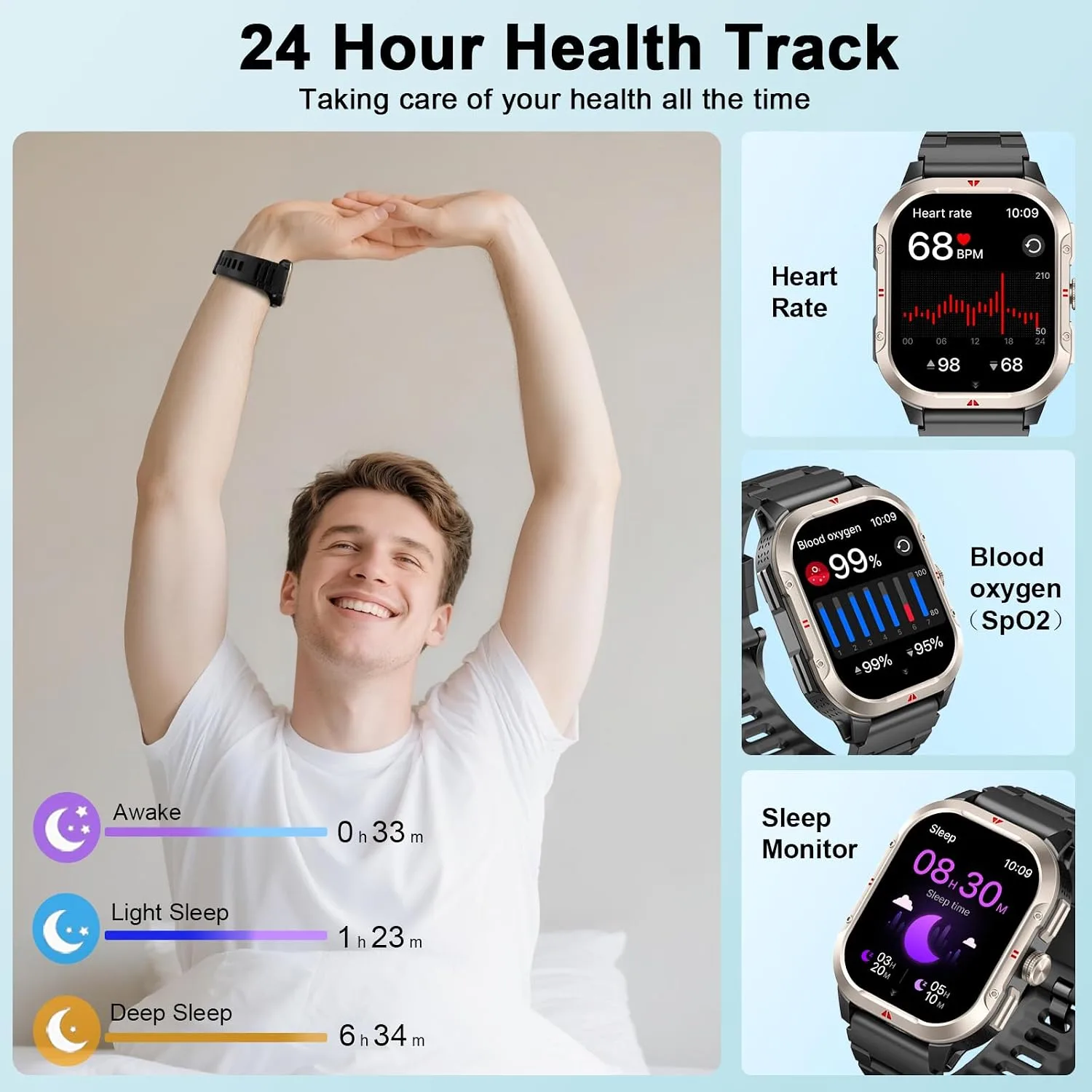 Smart Watch for Men (Answer/Make Calls), 2.06" GPS Fitness Smart Watch