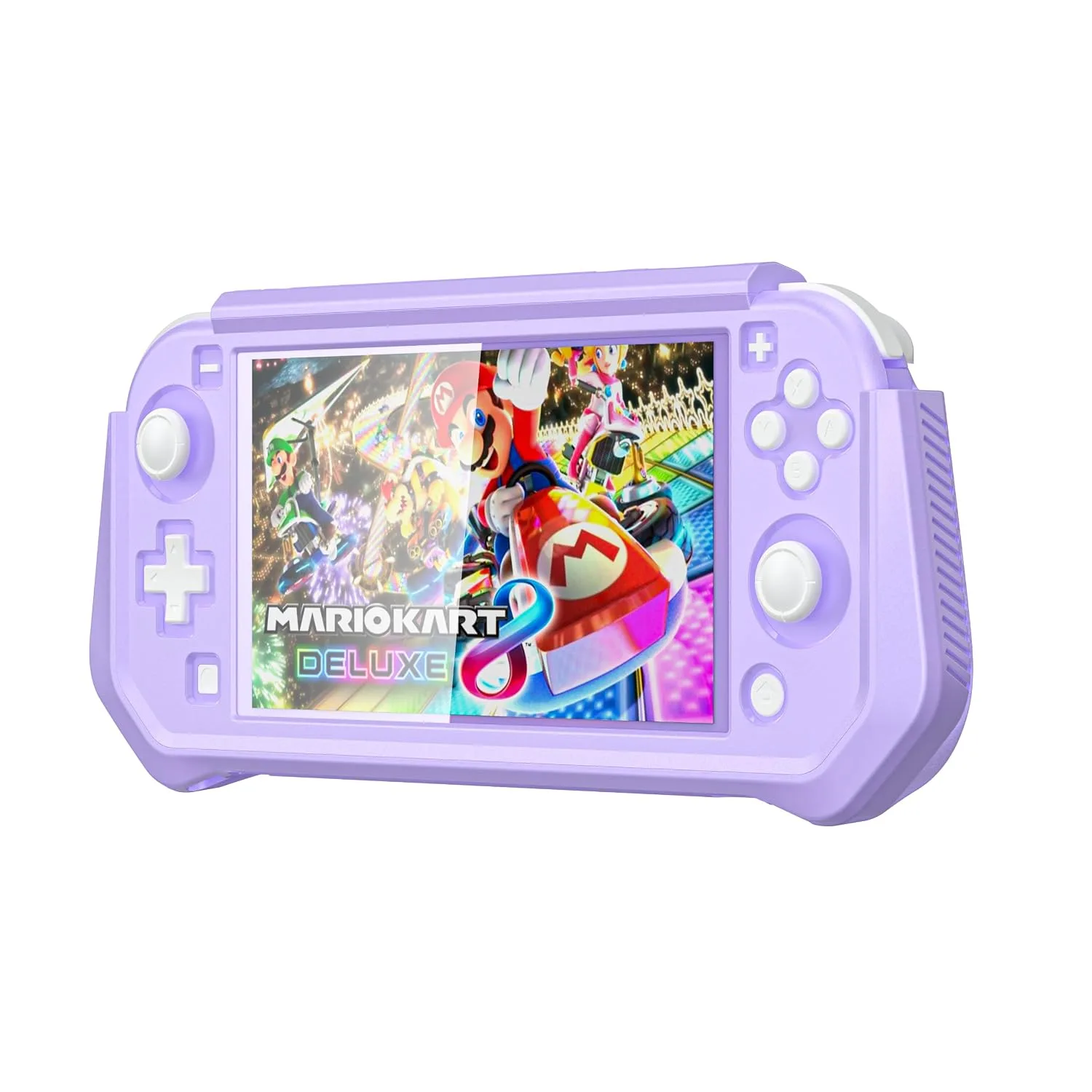 Compatible with Nintendo Switch Lite Screen Protector Case Cover with Hand Grip, Detachable Protective Case with Shockproof and Anti-Scratch Design for Nintendo Switch Lite, Purple