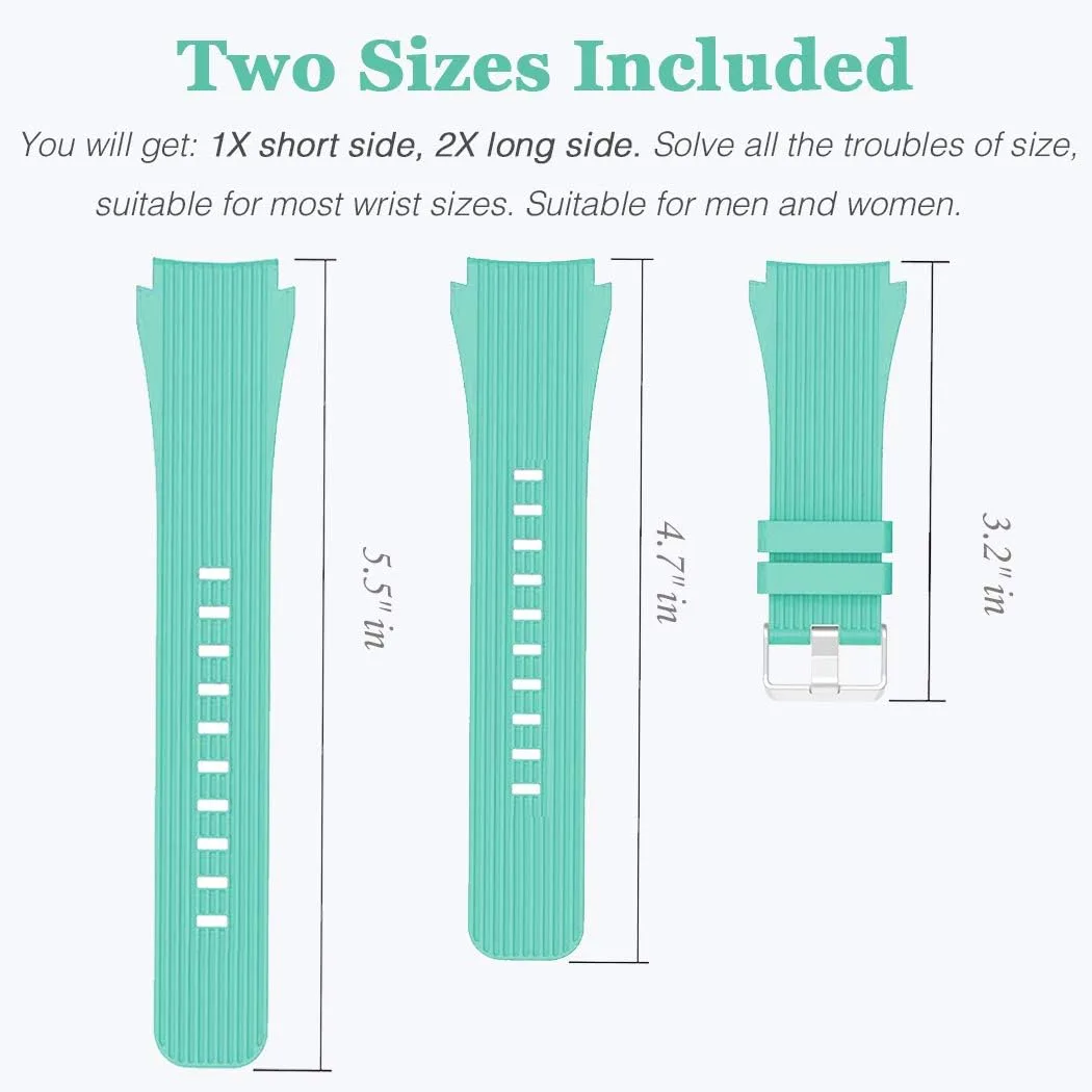 HSWAI Compatible with Samsung Galaxy Watch 46mm Bands/Gear S3 Frontier, Classic Watch Bands/Galaxy Watch 3 Bands 45mm, 22mm Soft Silicone Bands Bracelet Sports Strap for Men & Women.