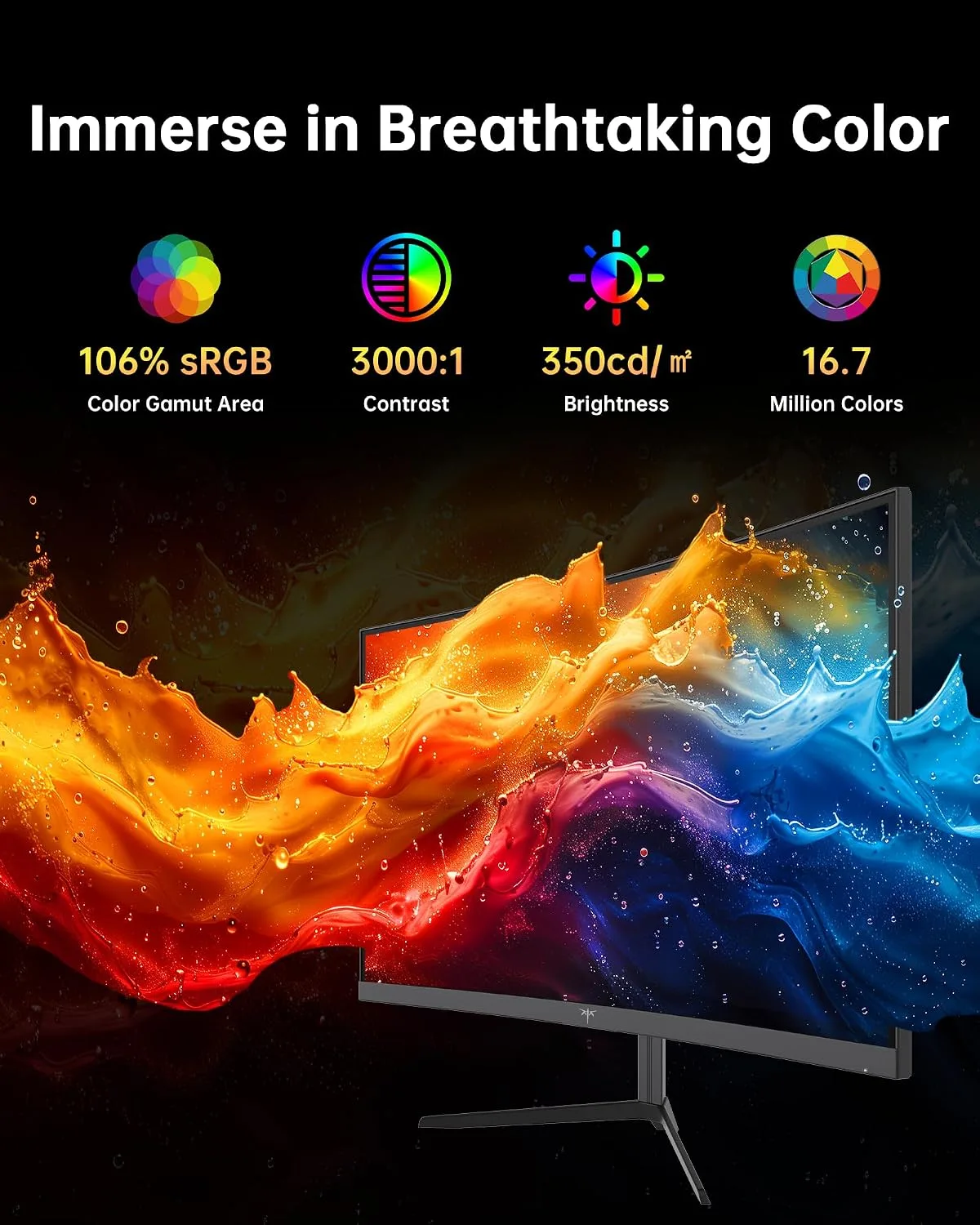 KTC 24 Inch Curved 240Hz Gaming Monitor, FHD 1500R Curve, 3000:1, H24S17P