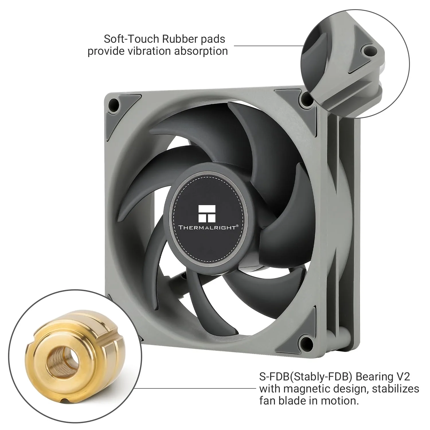 Thermalright TL-B8 CPU Fan, Computer Case Cooling Quiet 4pin PWM PC Fan with 80mm Silent, 2200RPM Speed, Low Noise 24dba, CPU Cooling (Gray)