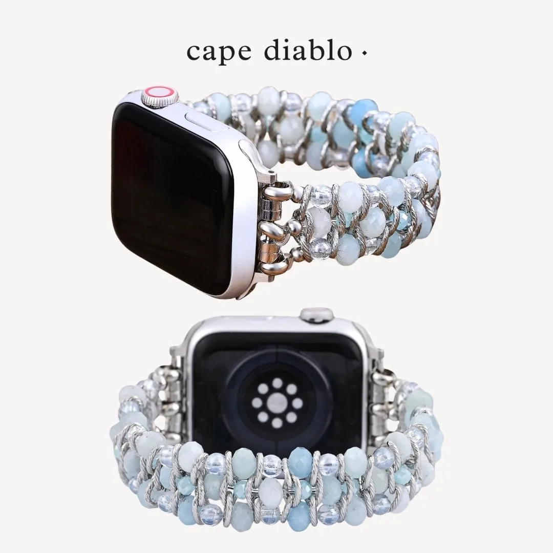 Cape Diablo Smart Watch Band for Women - Handmade Gemstone Strap - Compatible with 38mm-45mm Apple Faces