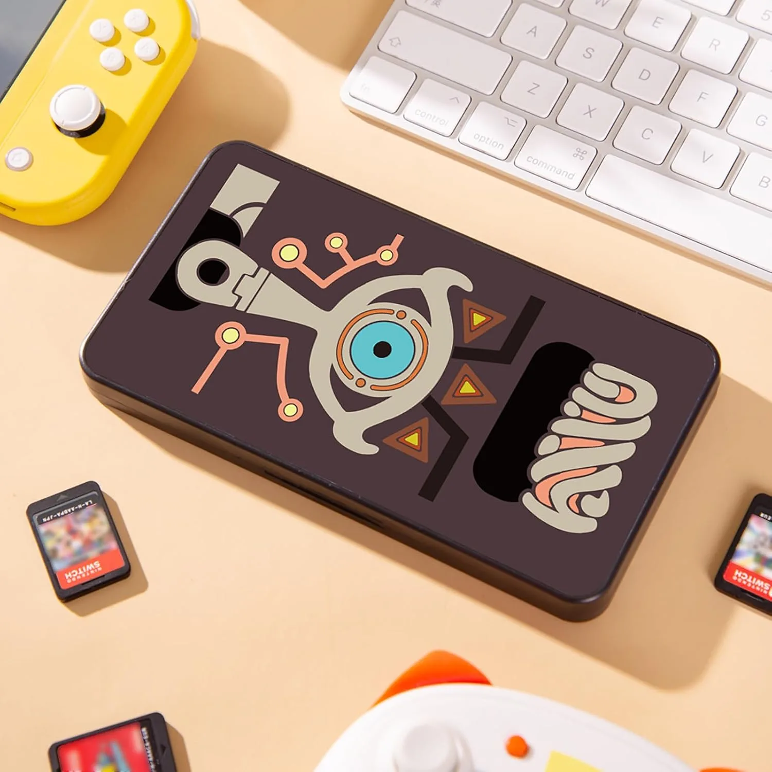 PERFECTSIGHT Cute Game Card Case for Nintendo Switch/Switch Lite/OLED, 24 Game Holder Cartridge Case for Game Cards and 24 SD Cards, Kawaii Portable Compact Storage Box (Eye, 24 Slots)