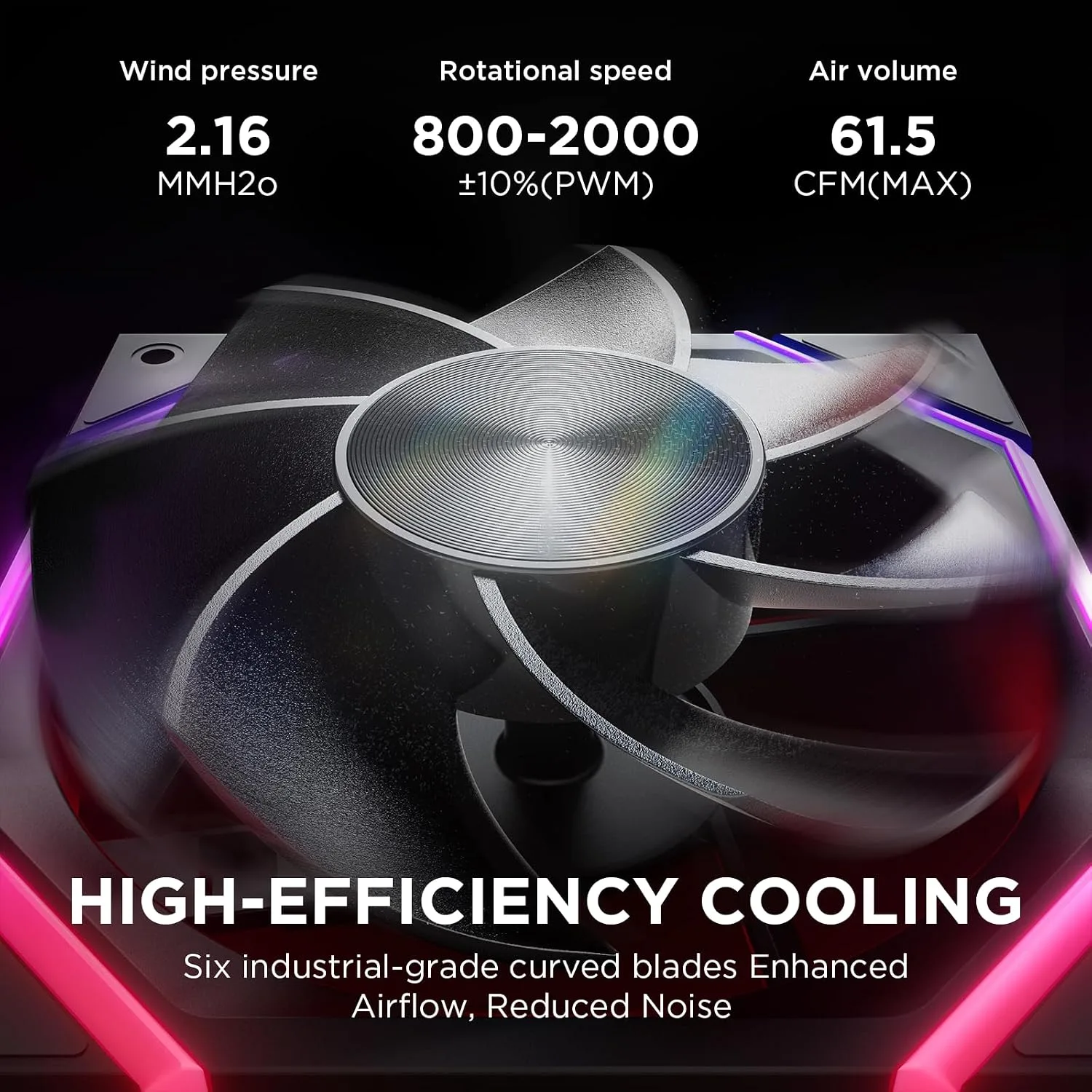 Asiahorse Nyota 120mm Case Fan with Efficient Cooling, ARGB Fan Lighting, 800-1800RPM Speed Control, and Whisper-Quiet Operation Under 29 dB, Unique Design for PC
