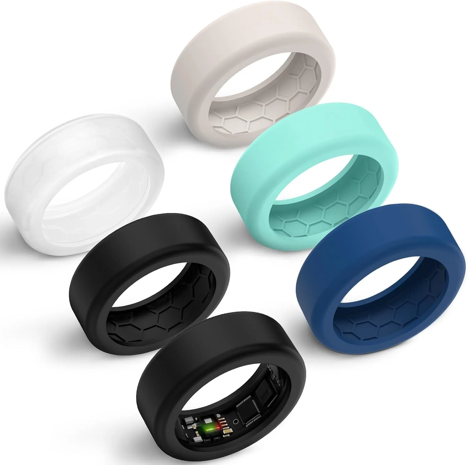 6 Pack Anti-Scratch Silicone Covers Fits 7mm and 8mm Smart Rings, 7MM Protector for RingConn 3/2/2 Air/Samsung Galaxy Ring, 8MM Protector for Oura Gen 4/3/Ultrahuman Ring