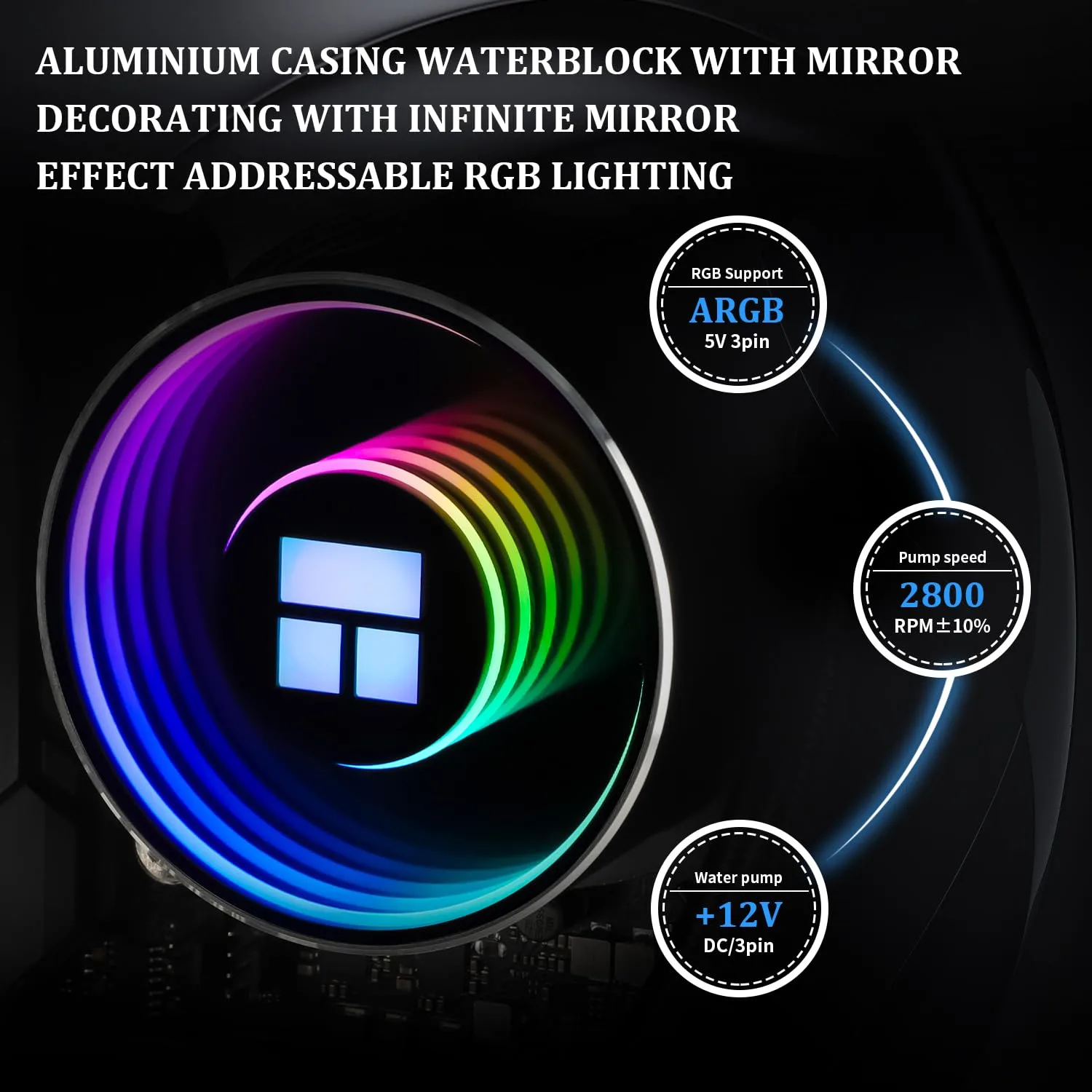 Thermalright Frozen Notte 120 ARGB Black Liquid CPU Cooler, 120mm PWM Fan with ARGB-Up to 2000RPM Speed, for AMD/AM4/AM5, Intel LGA1150/1151/1200/1700/1851,Black