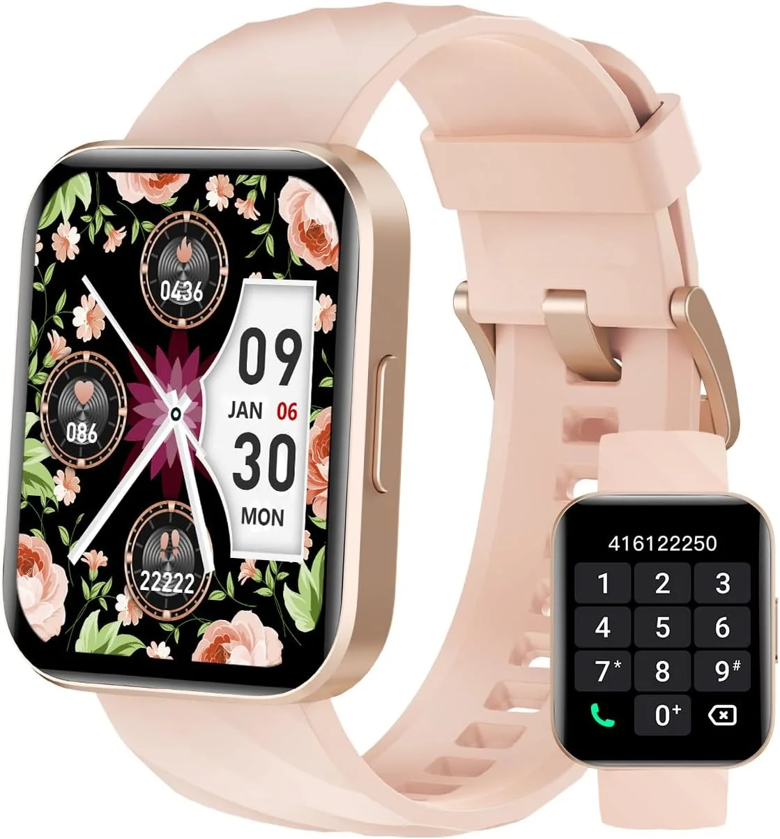 Smartwatch Dakofied para mujer con llamadas Bluetooth Rosa