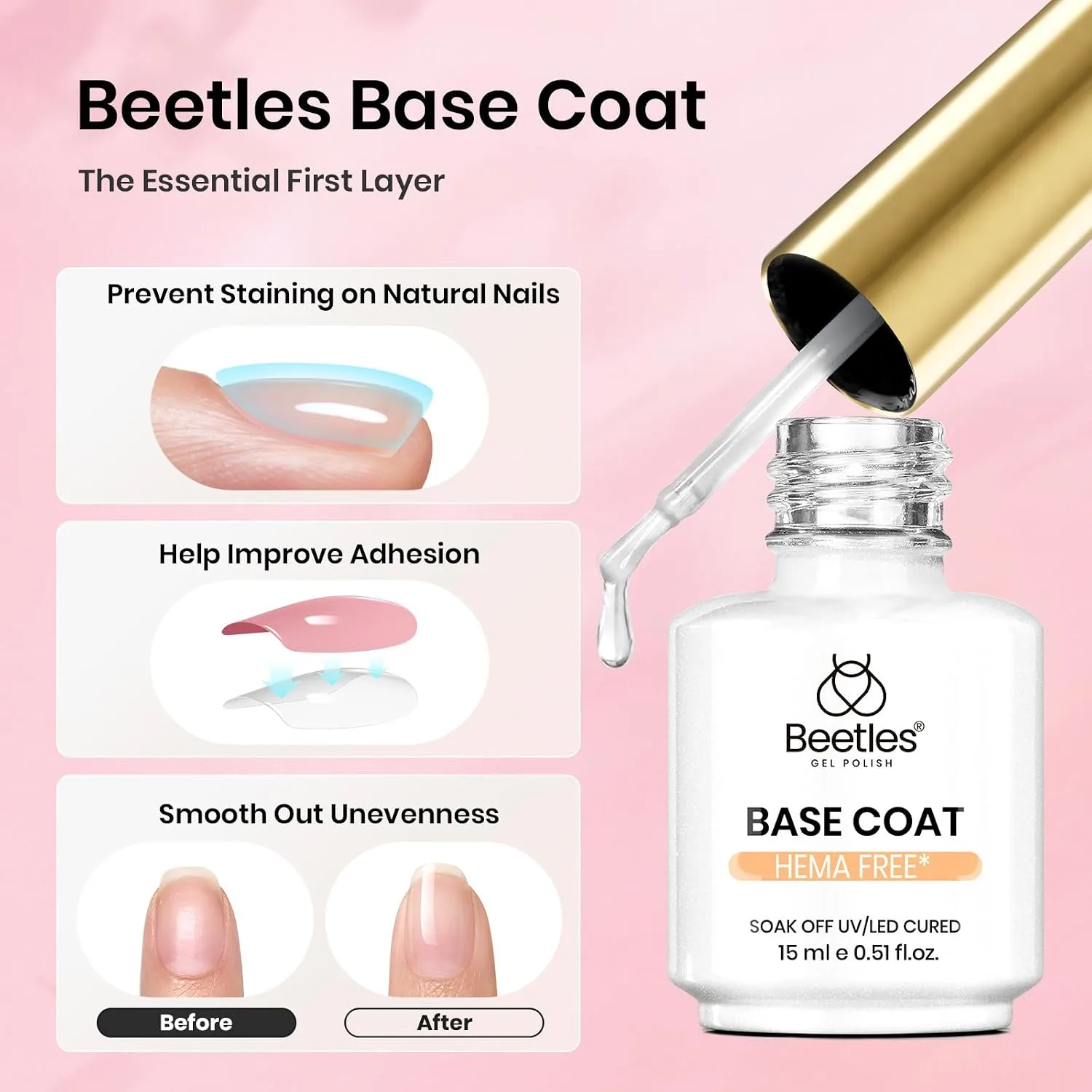 Beetles Gel Base and Top Coat Set 2Pcs 15ml