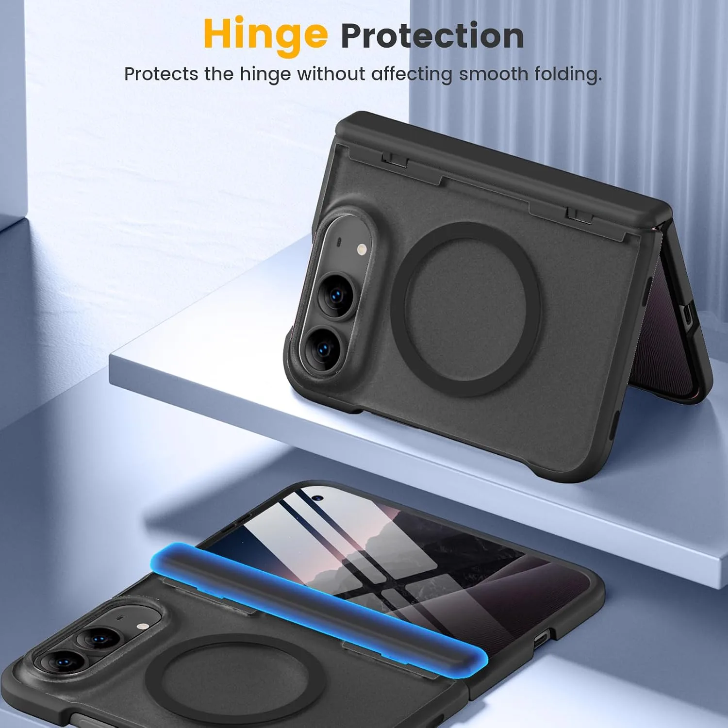 Magnetic for iPhone Duo Case with Hinge Protection, Fit for MagSafe