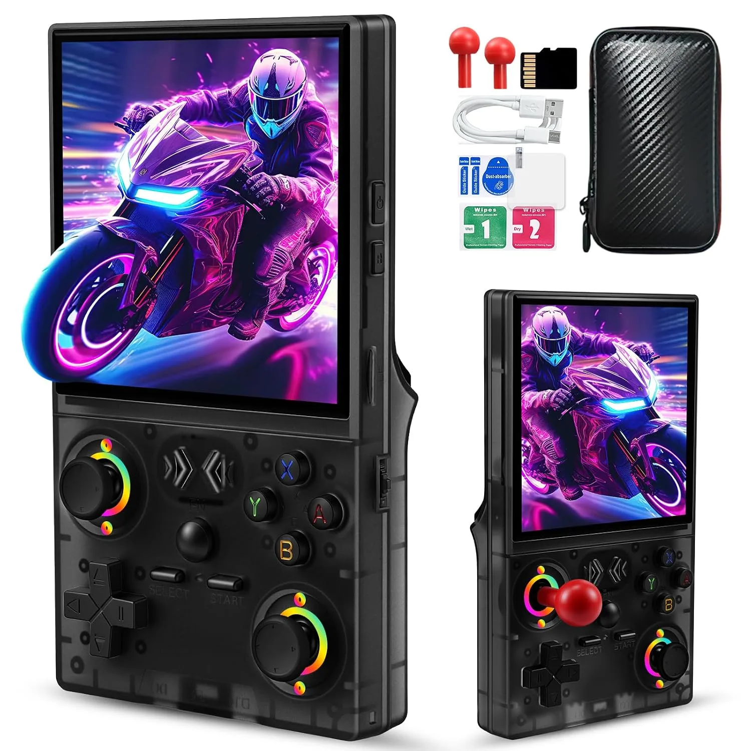 UYTGXEN XF40V Retro Handheld Game Console with 2*Detachable Long Joysticks, 4.0-Inch HD IPS Screen Retro Gaming Console, Preloaded Classic Games with Multiple Emulator, Pocket Video Gaming