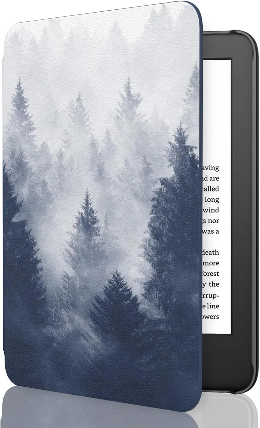 MoKo Case Fits 6" Kindle Basic 11th Generation 2024/2022, Gray Forest