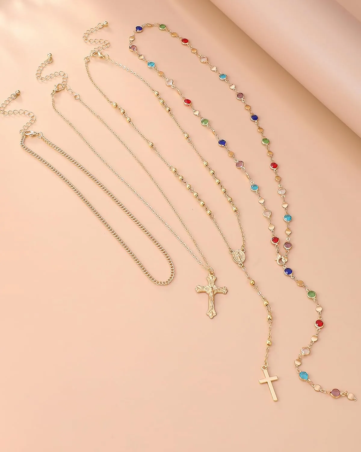 Colorful Y Shaped Necklace for Women Trendy Long Multi Color Crystal Lariat Necklace Sparkly Gemstone Chest Chain Summer Deep V-Neck Dress Outfits Jewelry Accessories