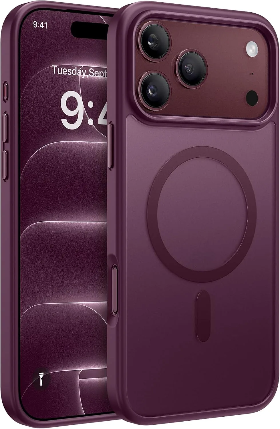 Miracase Magnetic for iPhone 18 Pro Max Case, Burgundy