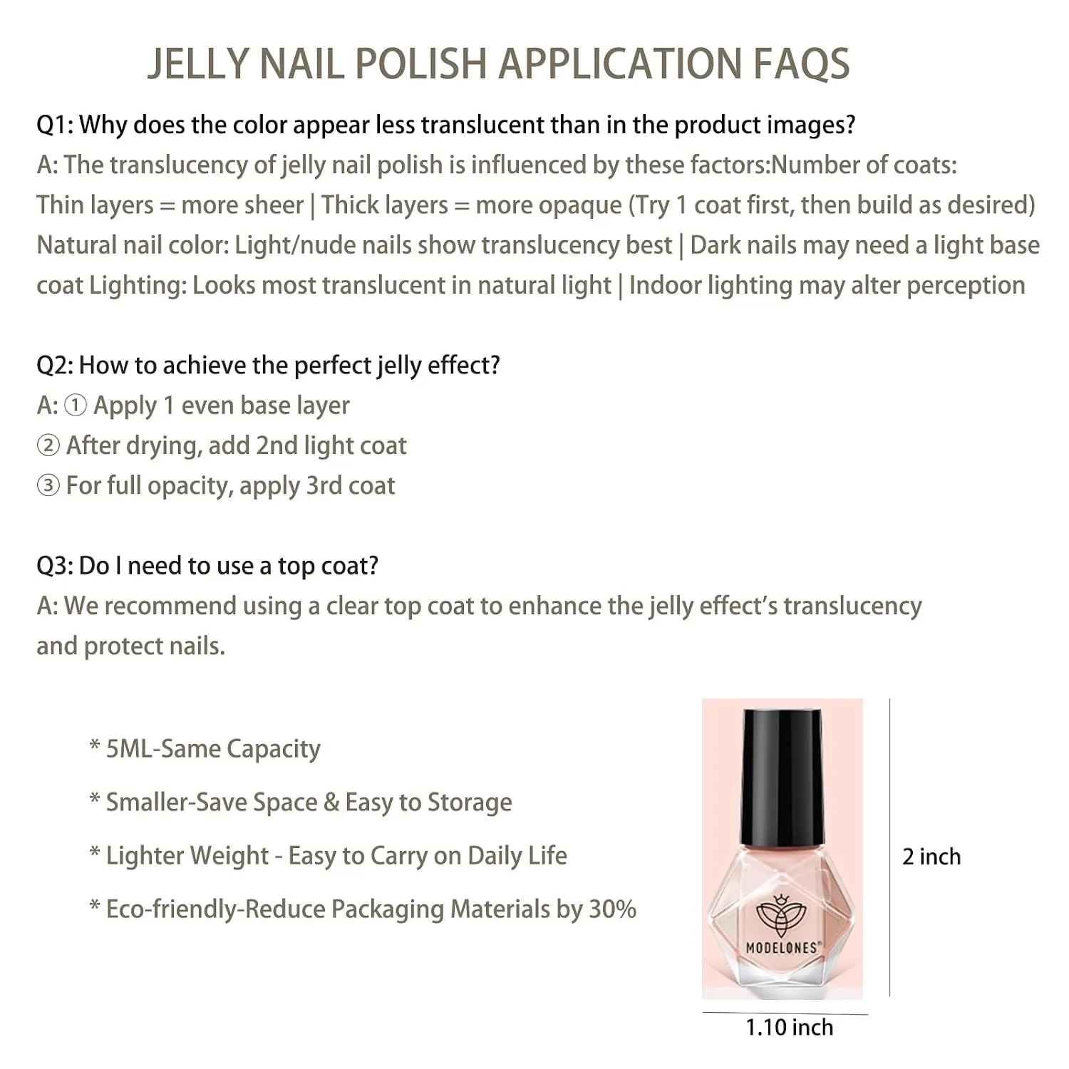 modelones Jelly Nail Polish, 6 Colors Quick Dry Nude Pink Nail Polish Set