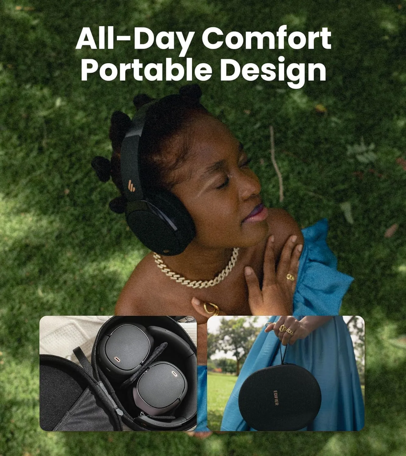 Edifier WH950NB Gen 2 8-Level Active Noise Cancelling Headphones, Black