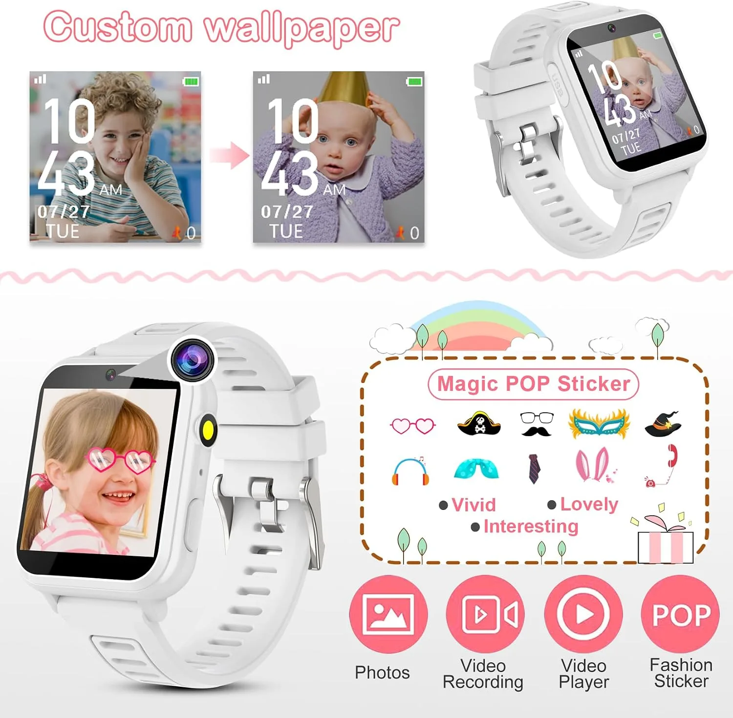 Smart Watch for Kids with 39 Games, Kids Smart Watch Girls Gifts Age 4-12