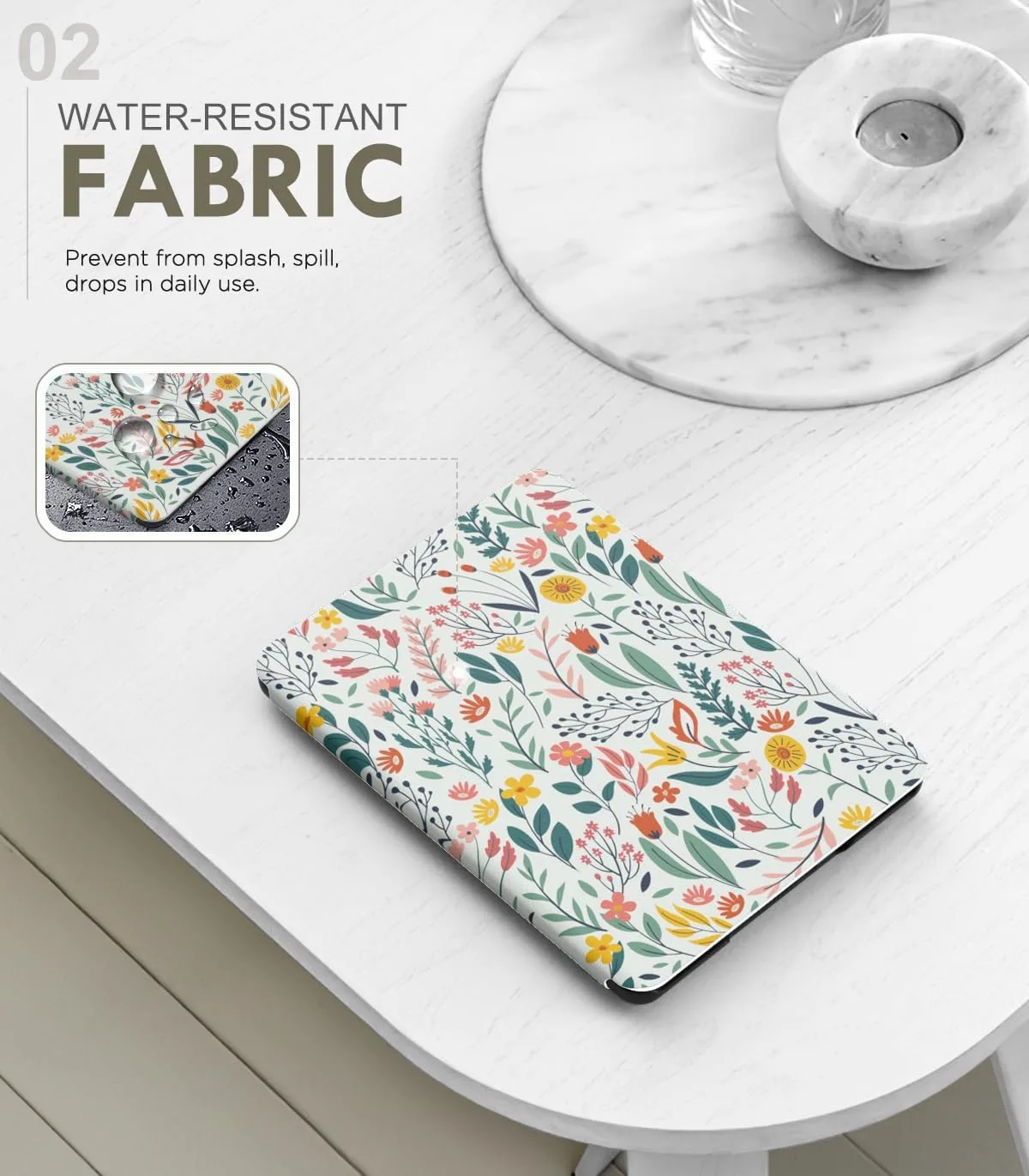 MoKo Case for 7" Kindle Paperwhite 12th Gen 2024/Colorsoft, Flowers