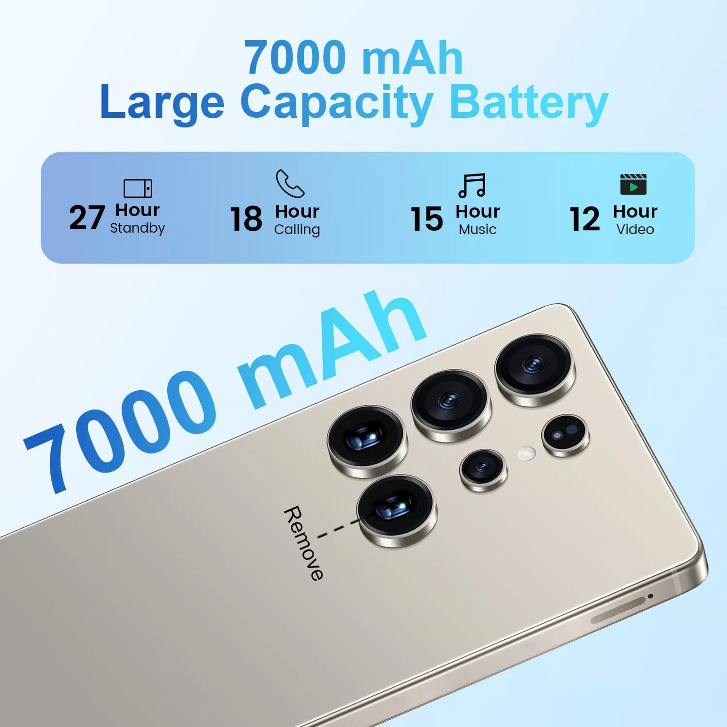 Huness S25 Ultra Unlocked Phone,Built in Pen The Phone,Cell Phone Battery 7000mAh 6.99" HD Screen,Android 14 16+512GB Smartphone,Dual SIM/5G/Face ID/Fingerprint Lock/GPS (Grey, 16+512)
