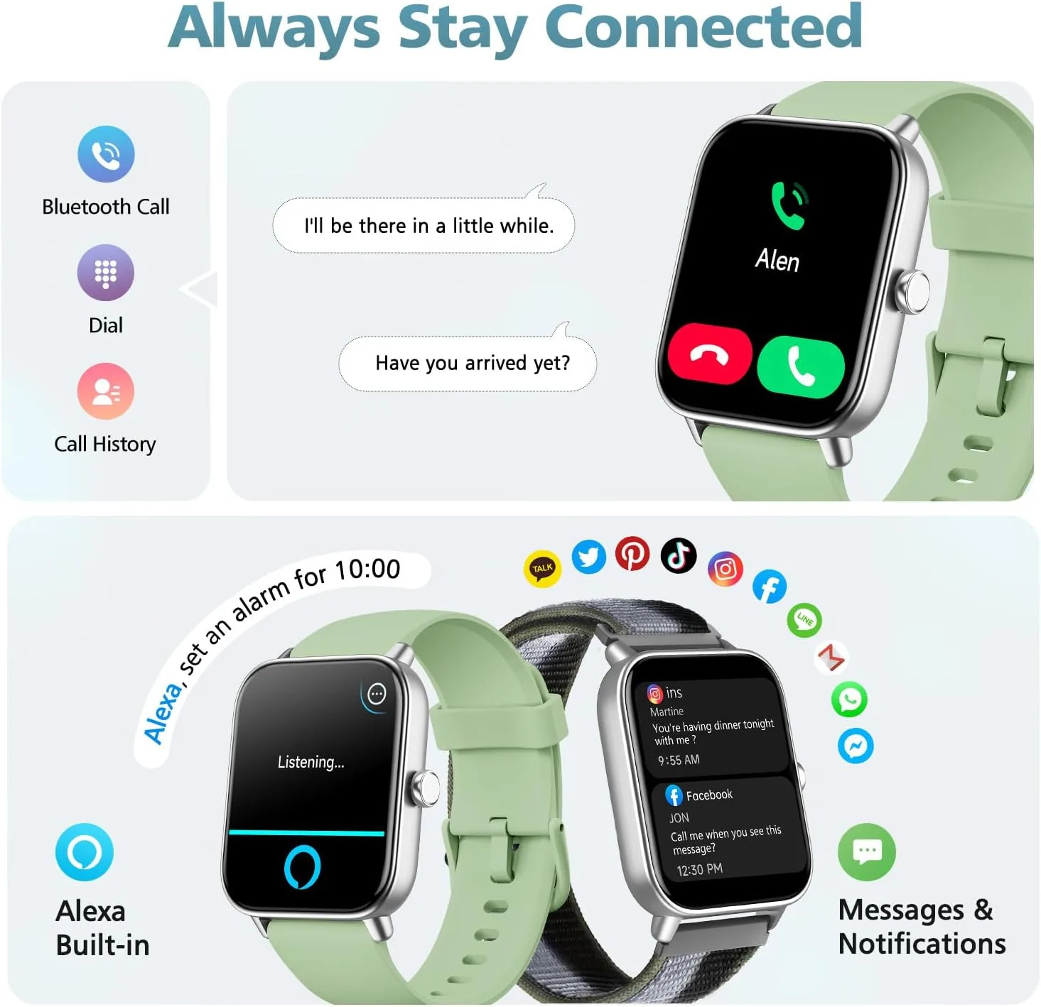 1.85" Smart Watches for Women Men, 120+ Sport Modes Fitness Tracker Watch