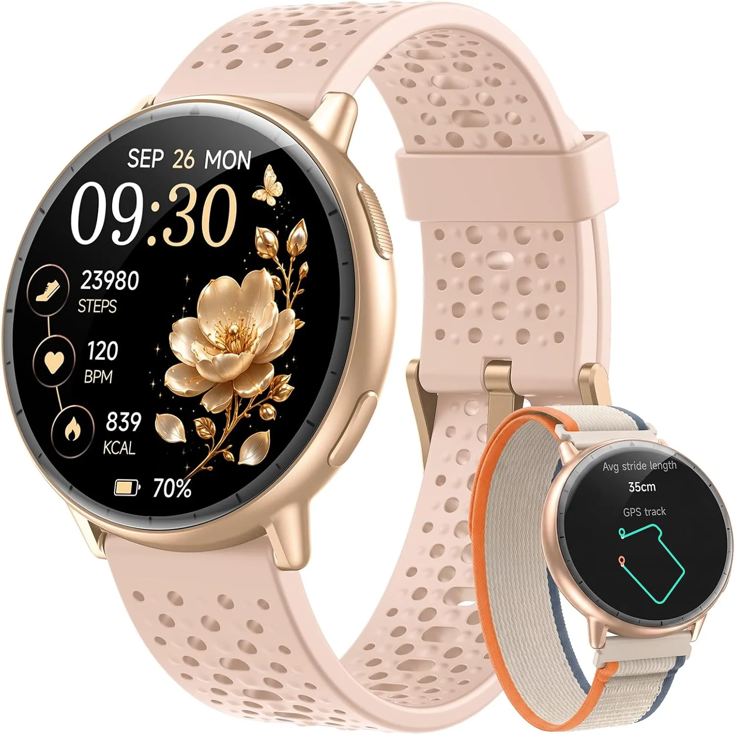 Smart Watch for Women,GPS Built-in,1.3" Ultra-bright AMOLED Display,SOS