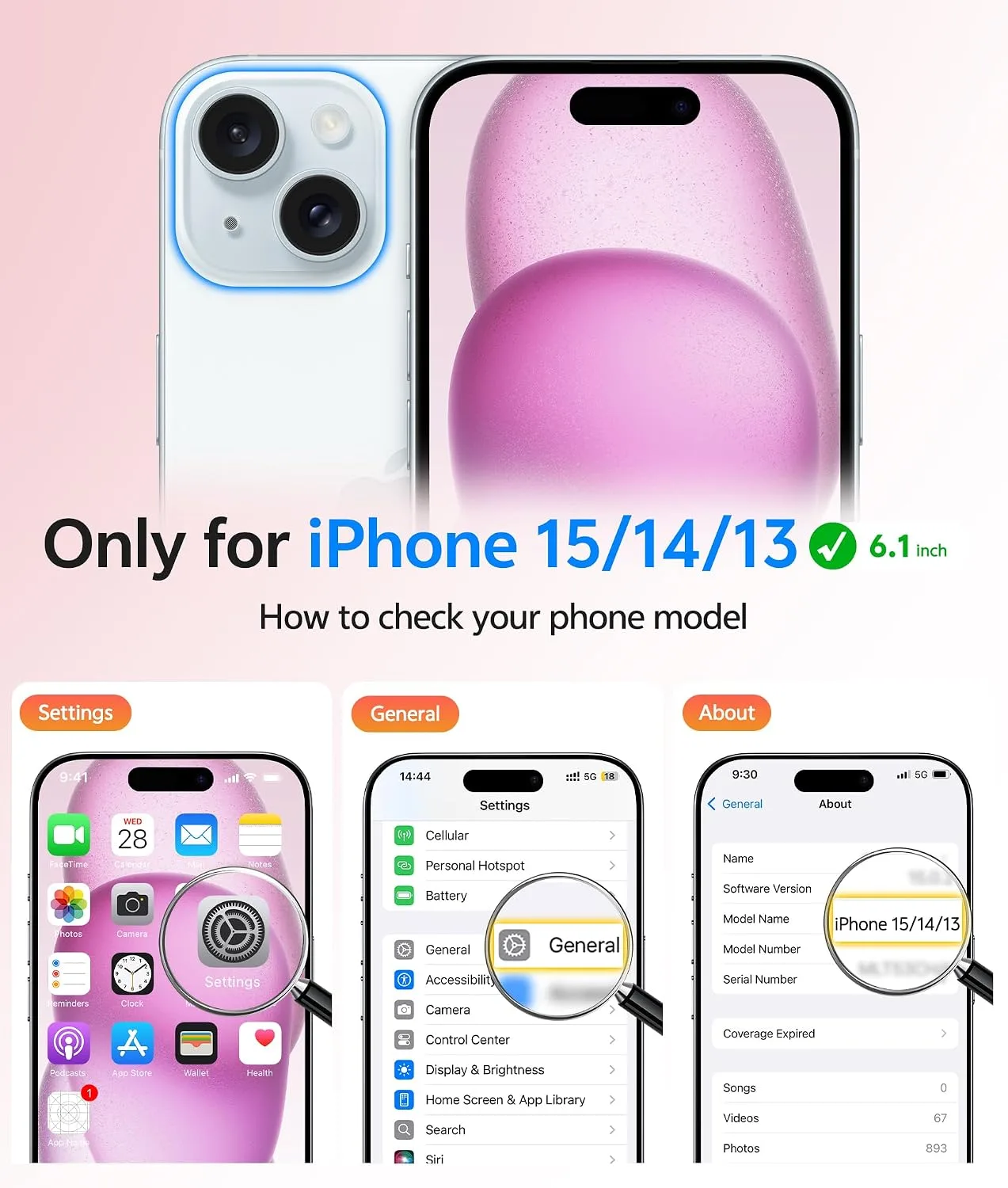 FNTCASE for iPhone 15/14/13 Case, Fit for Magsafe, Pink