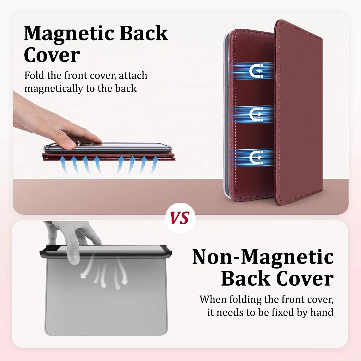Magnetic Book Cover Case for 7'' Kindle Paperwhite & Colorsoft