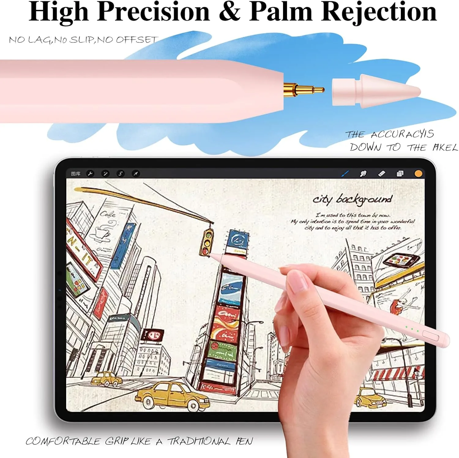 Stylus Pen for iPad11&10thGen,14Mins Faster Charge, with Pencil Holder,Palm Rejection, Tilt Sensitivity, for iPad Air11&13-inch(M3/M2), iPad Pro 11&13-inch (M4),iPad 6-11th,iPad Pro 11/12.9 inch