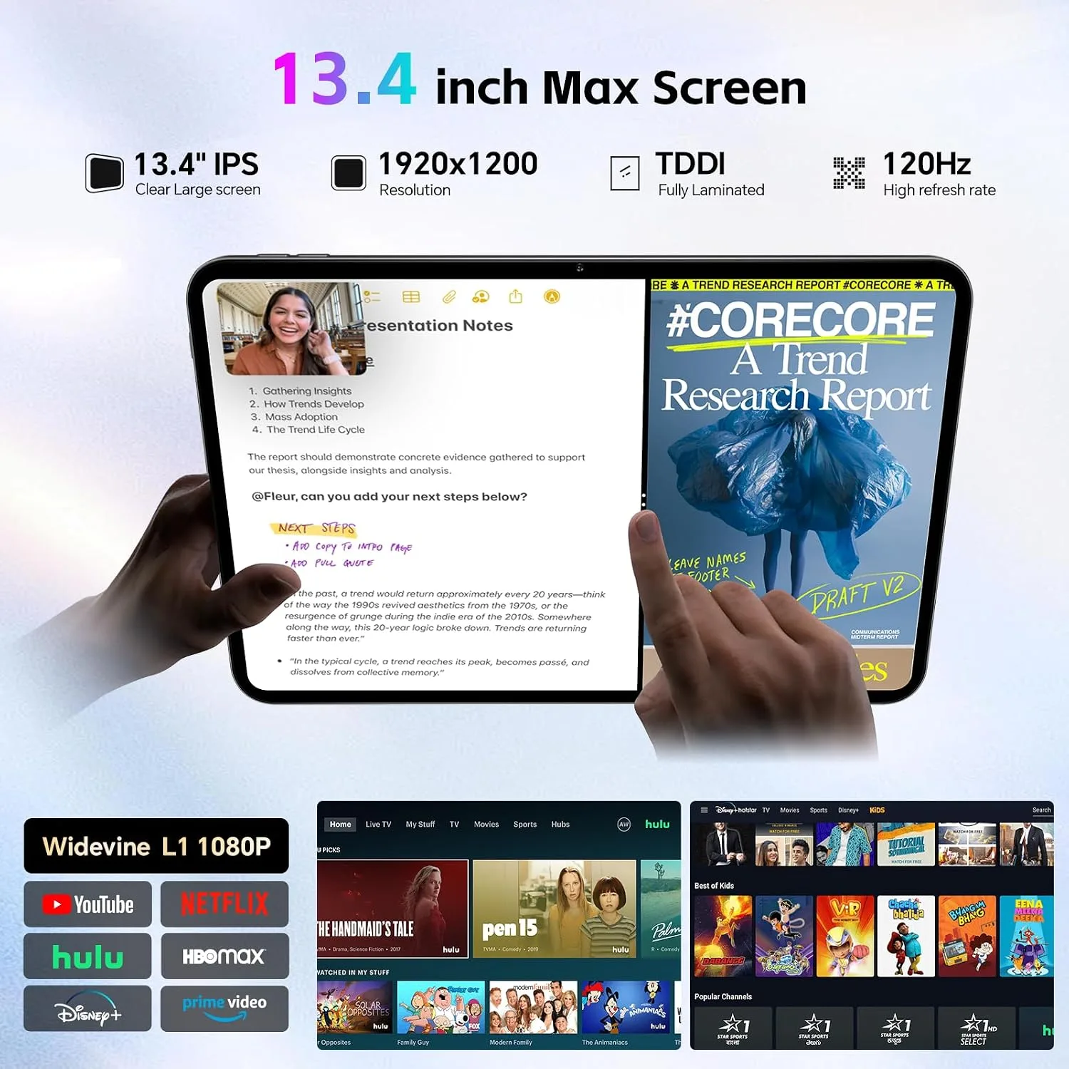 TECLAST 13.4" Android Tablet with Keyboard, 4G LTE, Large Screen Tablet