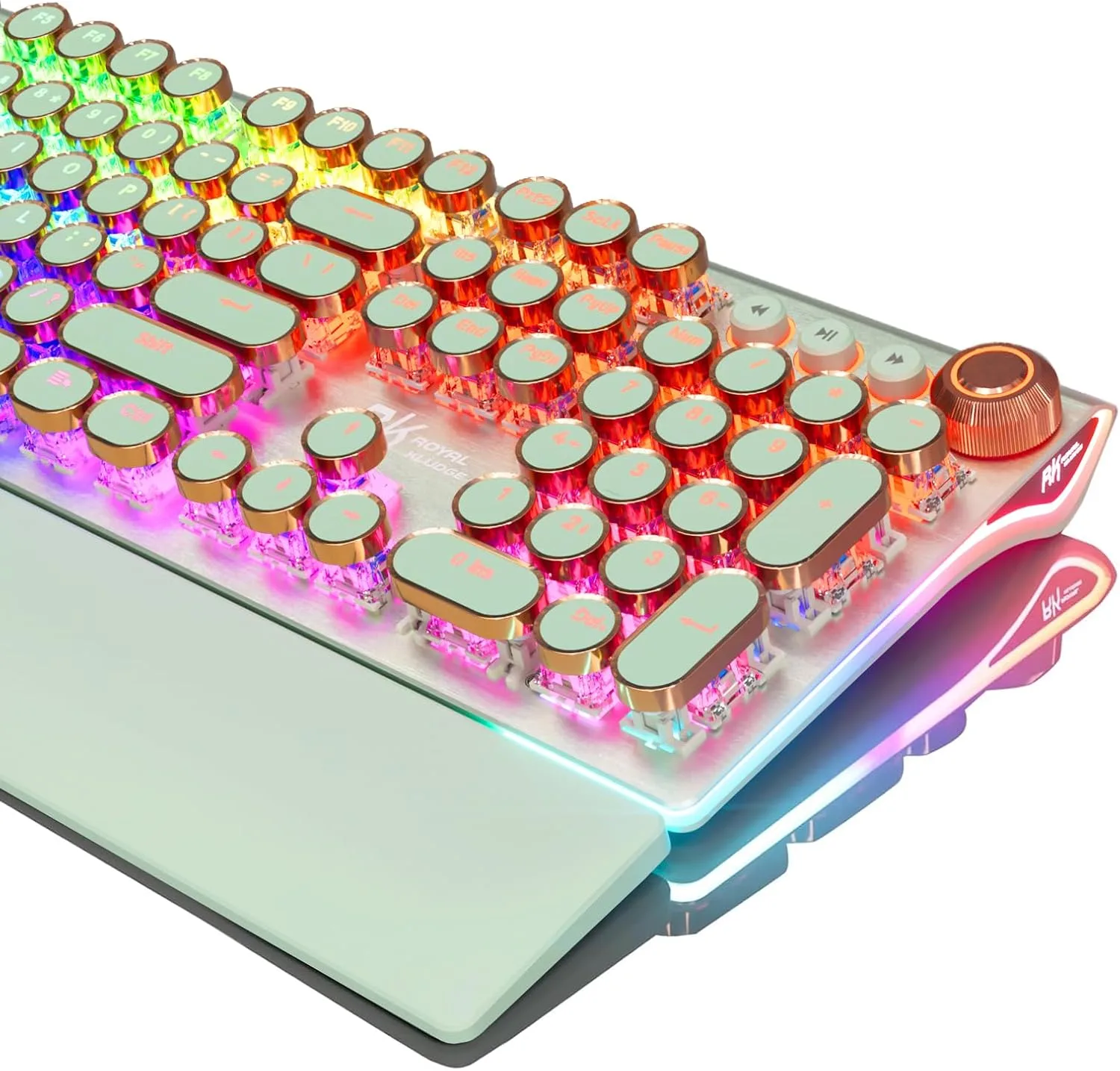 Teclado Gamer RK Royal Kludge X108 Mecánico Retro Azul