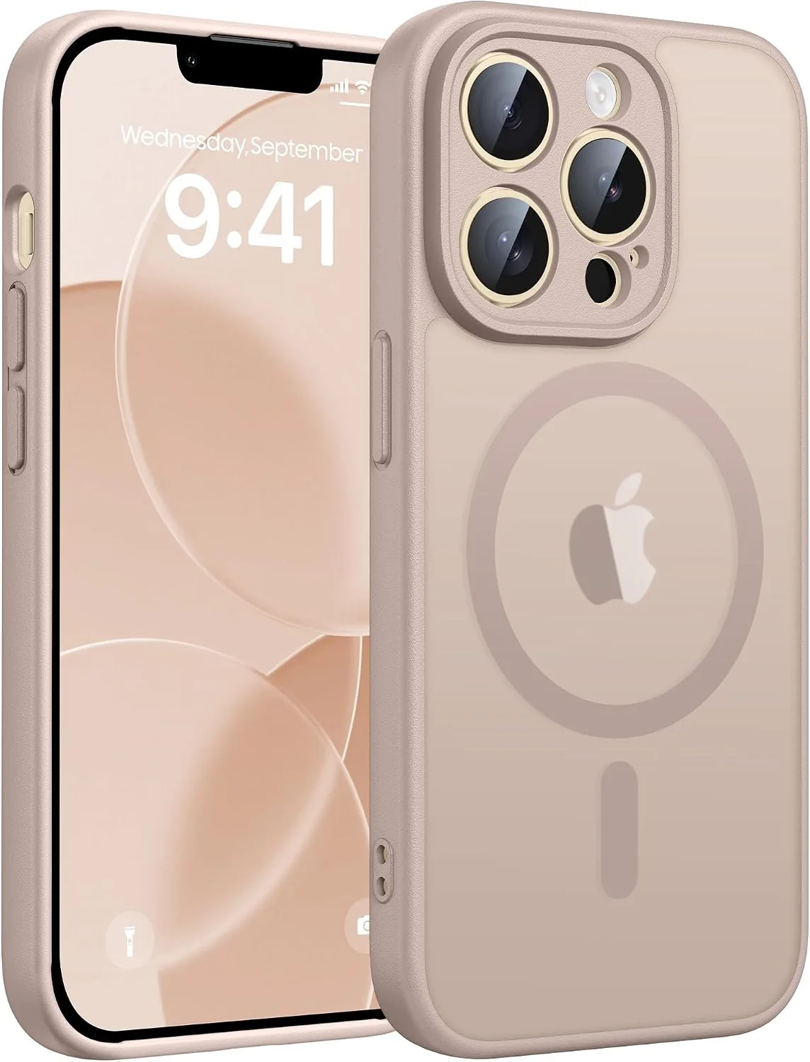 FNTCASE for iPhone 13 Pro Max Case, Fit for Magsafe, Desert Gold