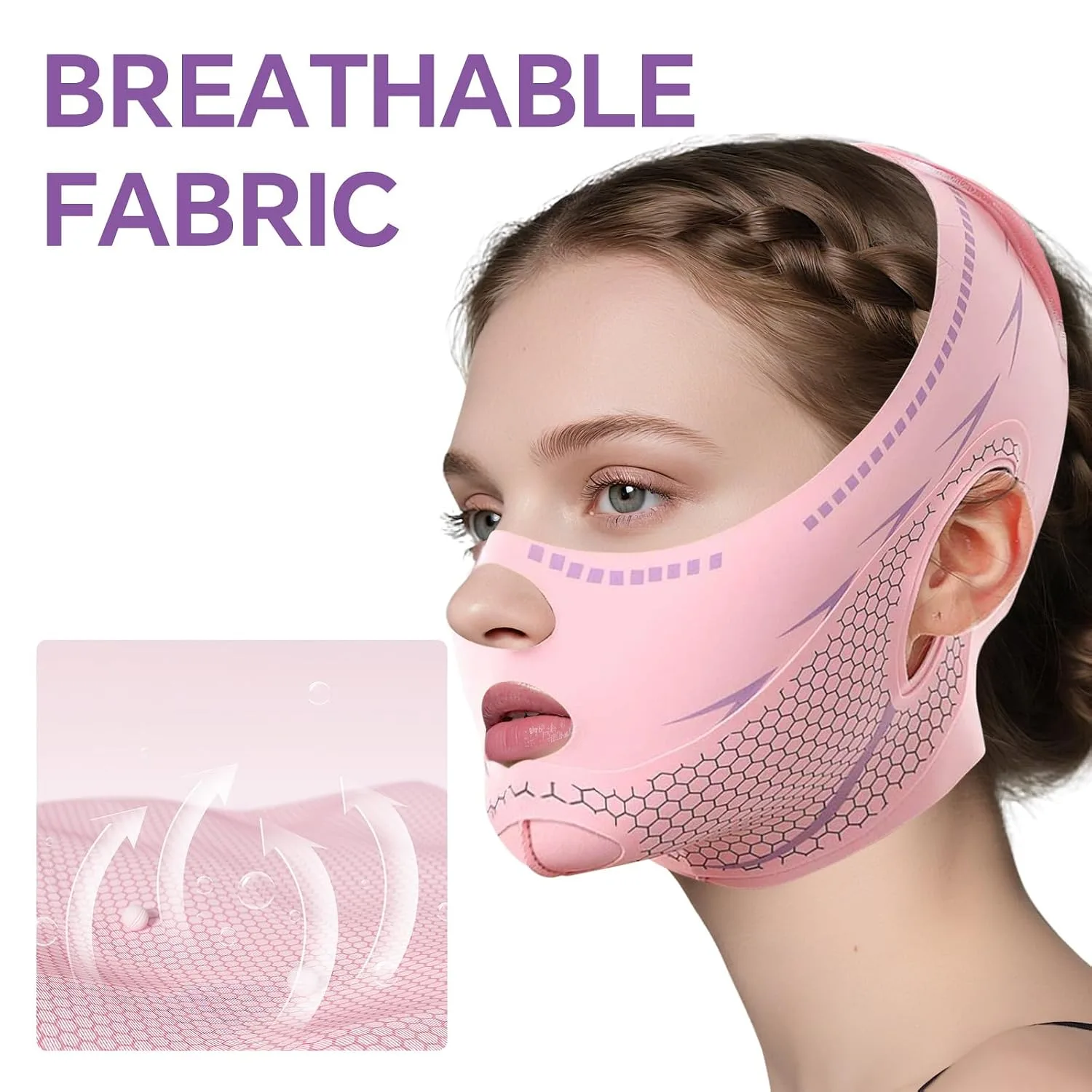 V Line Chin Lifting Mask, Double Chin Reducer Chin Strap for Sleeping, Face Lift Mask for Face Sagging, Jawline Shaper Face Lifting Wrap